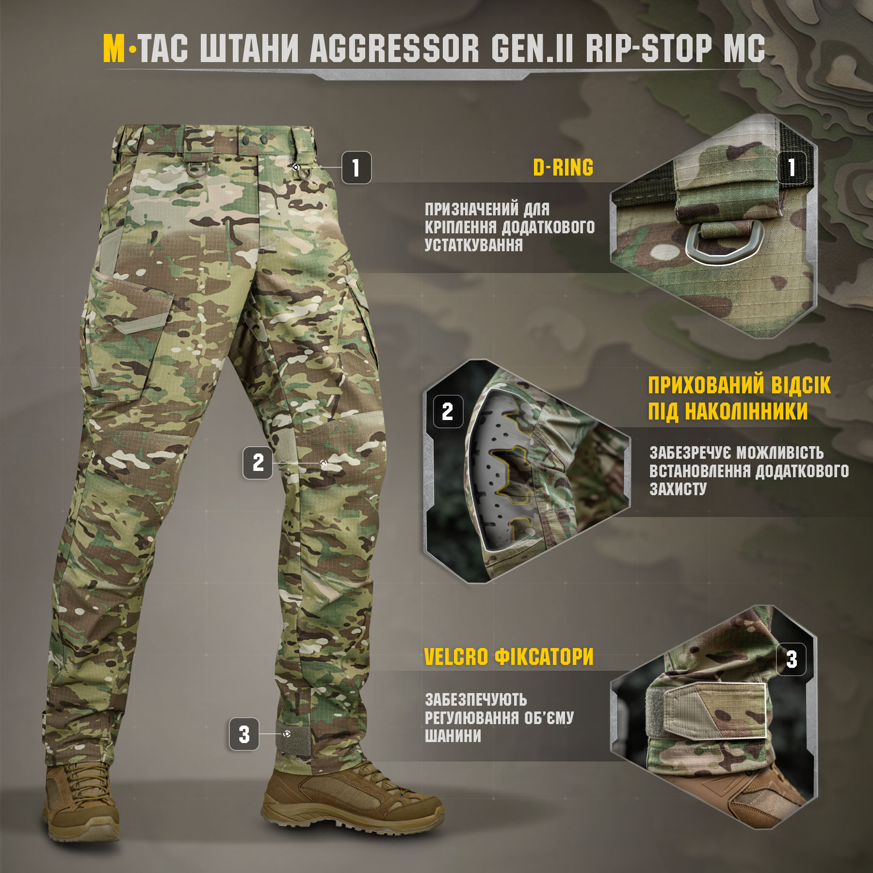 M-Tac брюки Aggressor Gen.II Flex Rip-Stop MC — 8