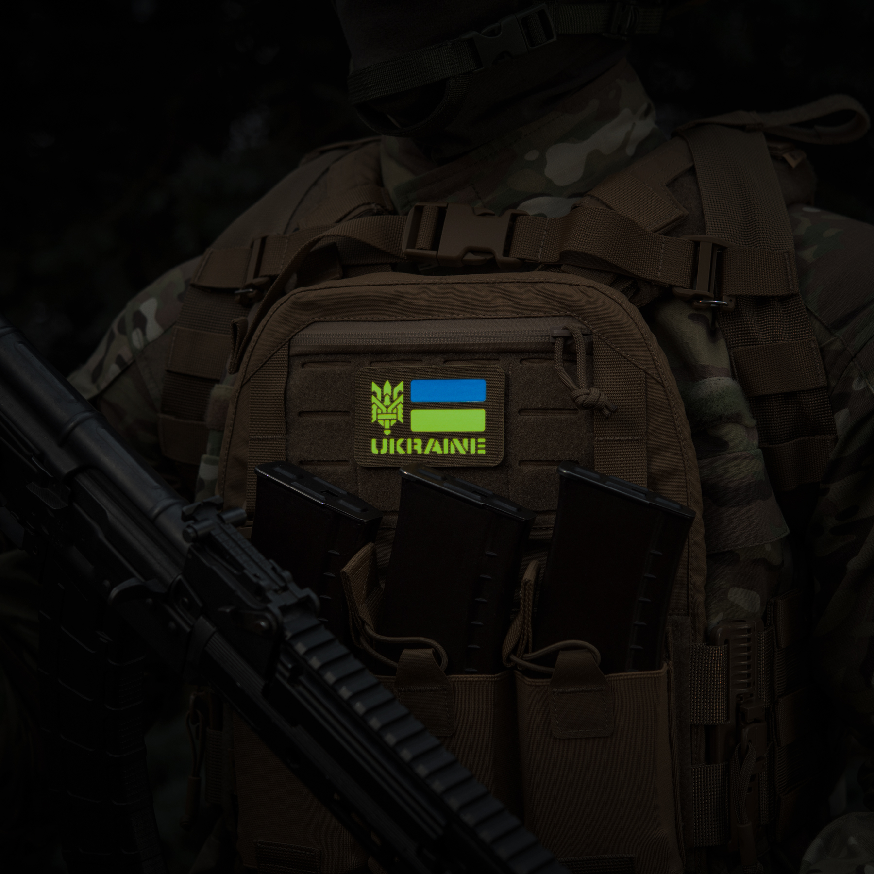 M-Tac нашивка Ukraine (с Тризубом) Laser Cut Coyote/Yellow/Blue/GID — 17