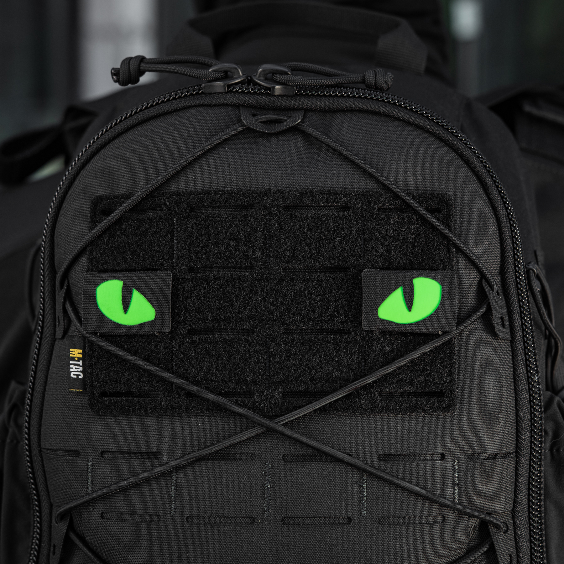 M-Tac нашивка Tiger Eyes Laser Cut (пара) Black/Green/GID — 12