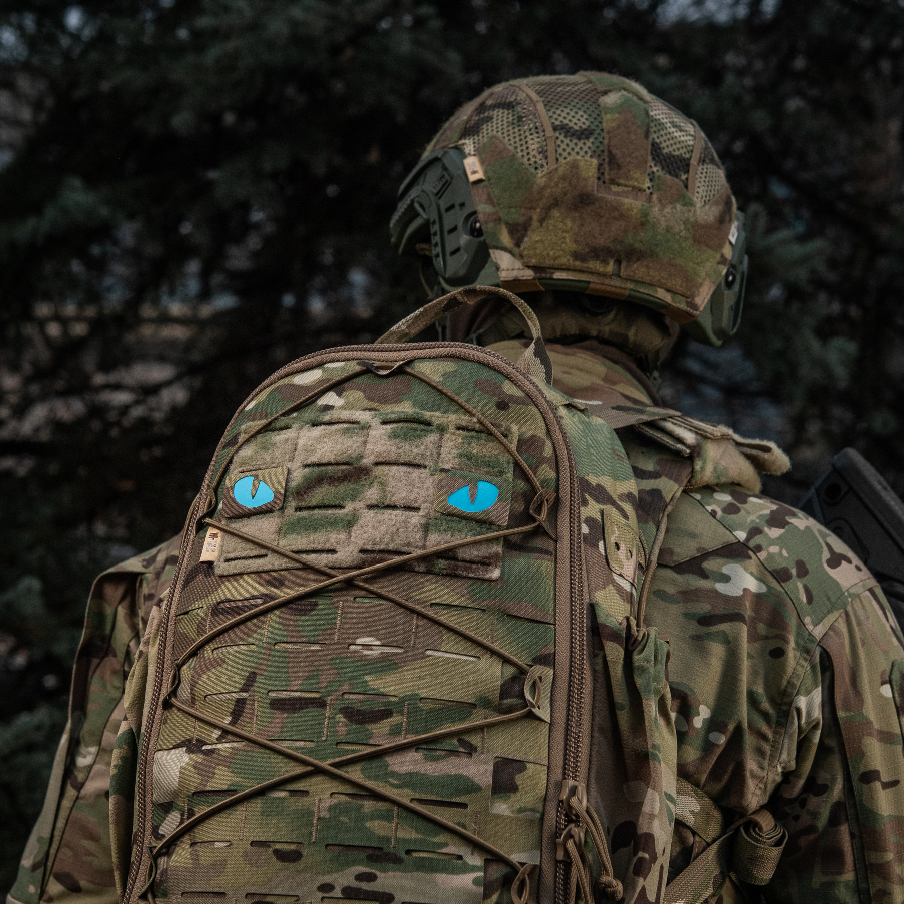 M-Tac нашивка Tiger Eyes Laser Cut (пара) Multicam/Blue/GID — 14