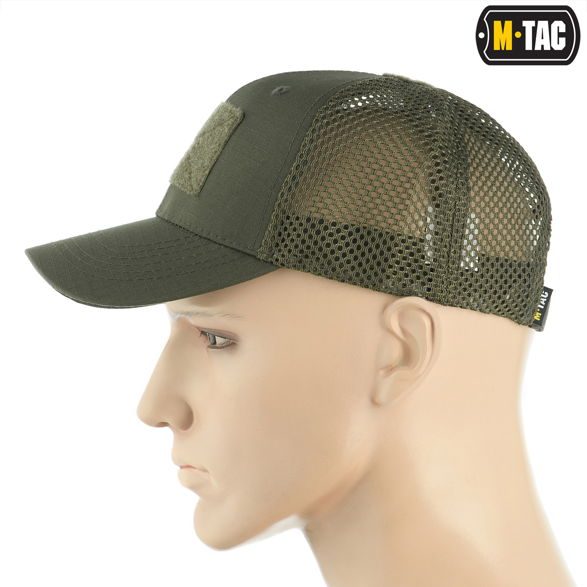 M-Tac бейсболка с липучкой и сеткой Flex рип-стоп Army Olive — 3