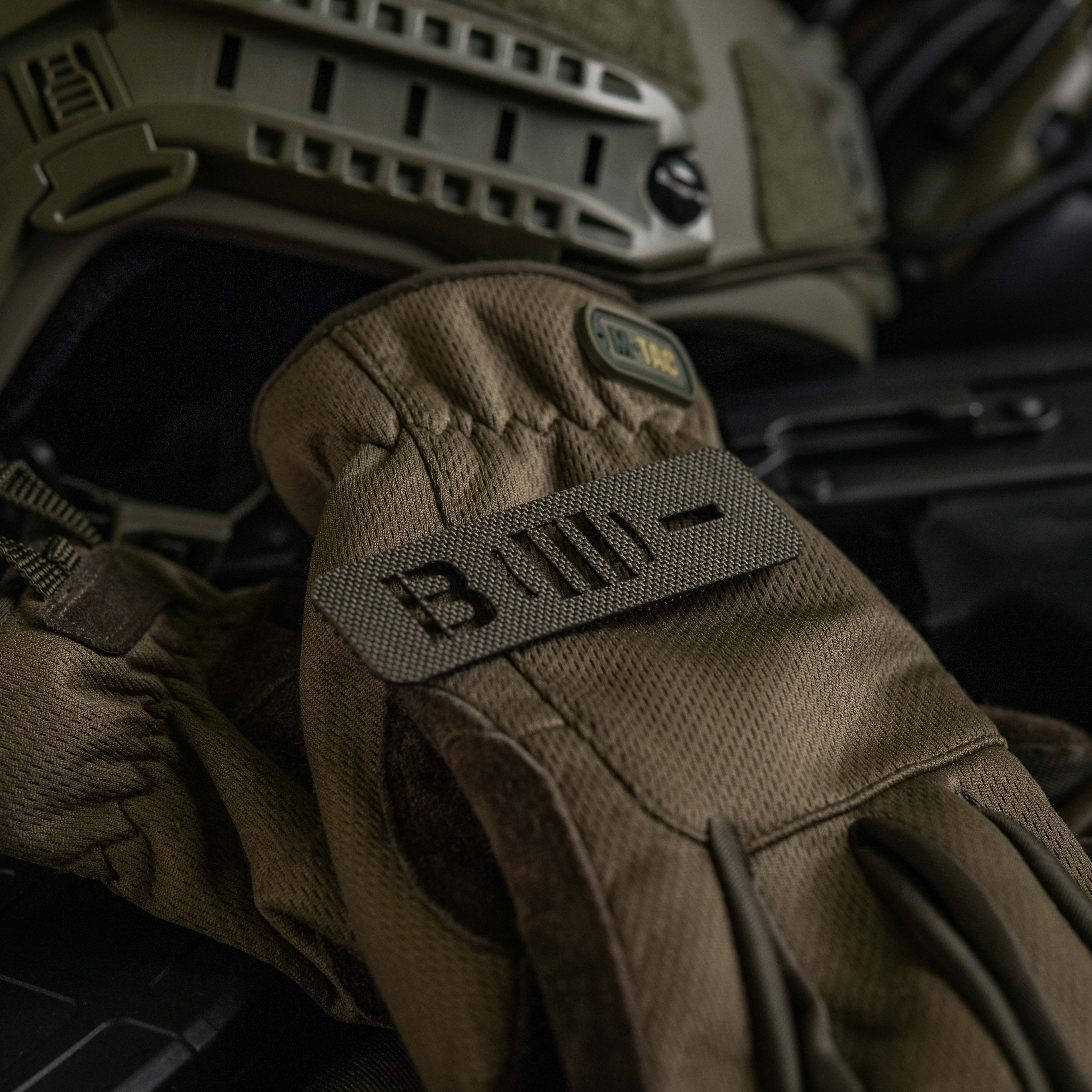 M-Tac нашивка группа крови B (III) - сквозная Laser Cut 25х80 Ranger Green — 9