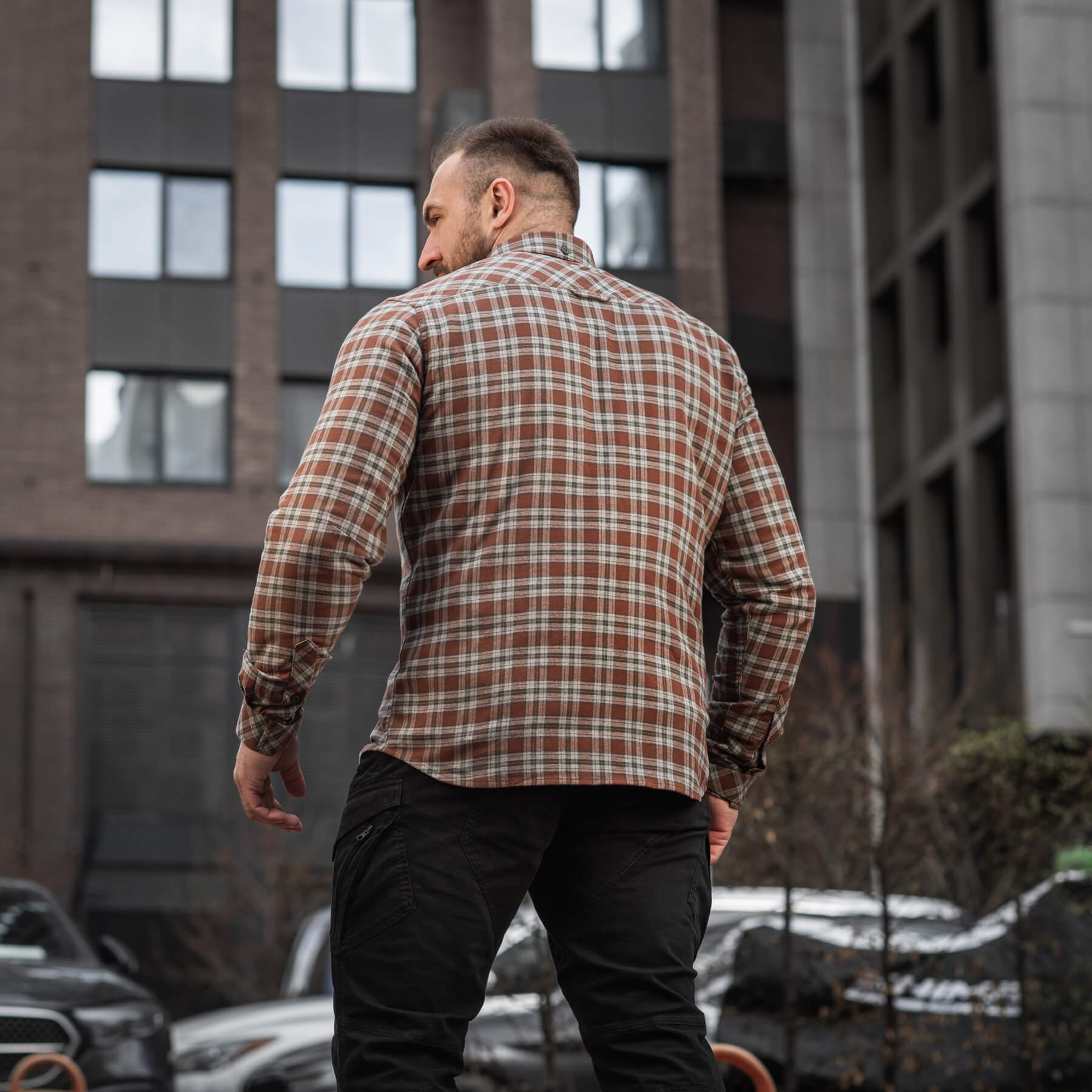M-Tac рубашка Lumberjack Cotton Shirt Brown/Grey — 12