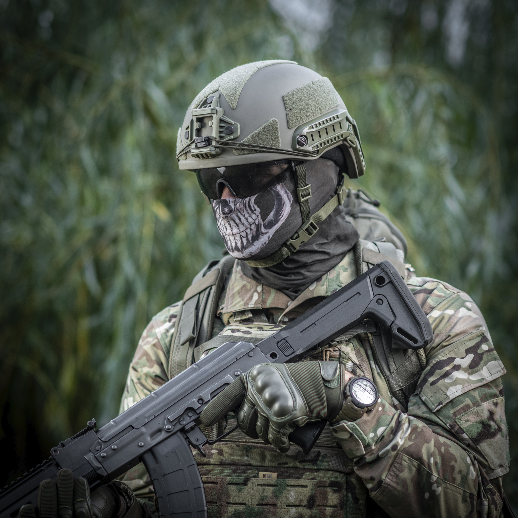 M-Tac шарф-труба облегченный Reaper Skull Olive — 16