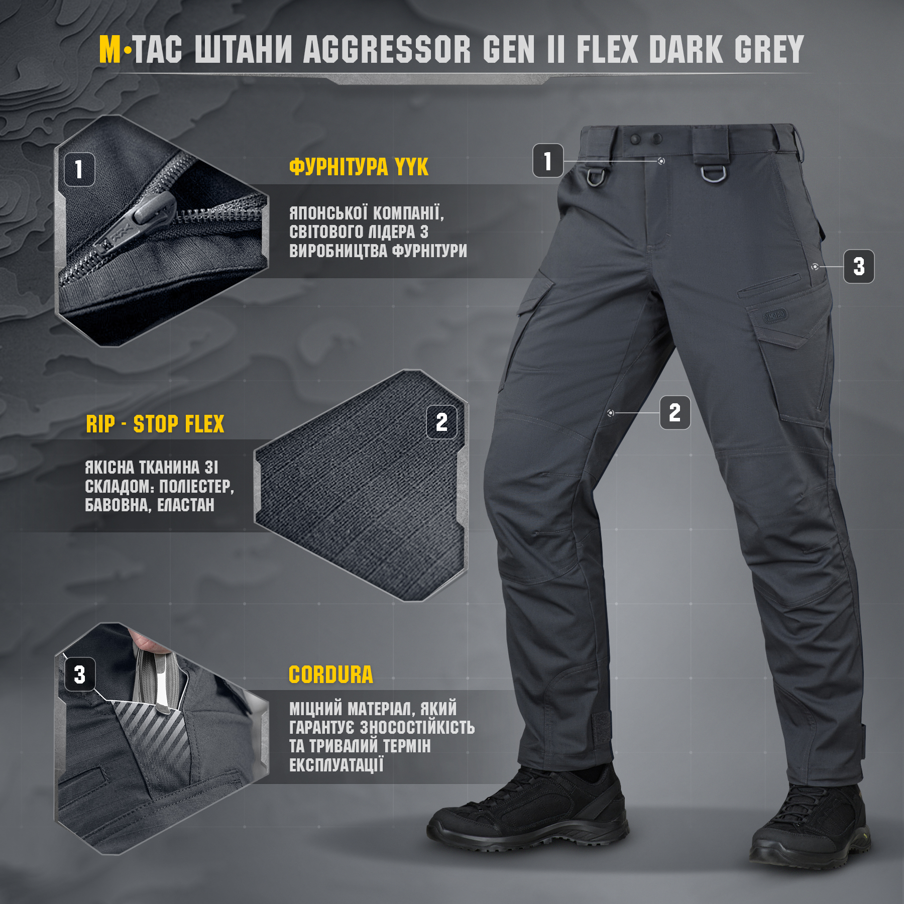M-Tac брюки Aggressor Gen II Flex Dark Grey — 7