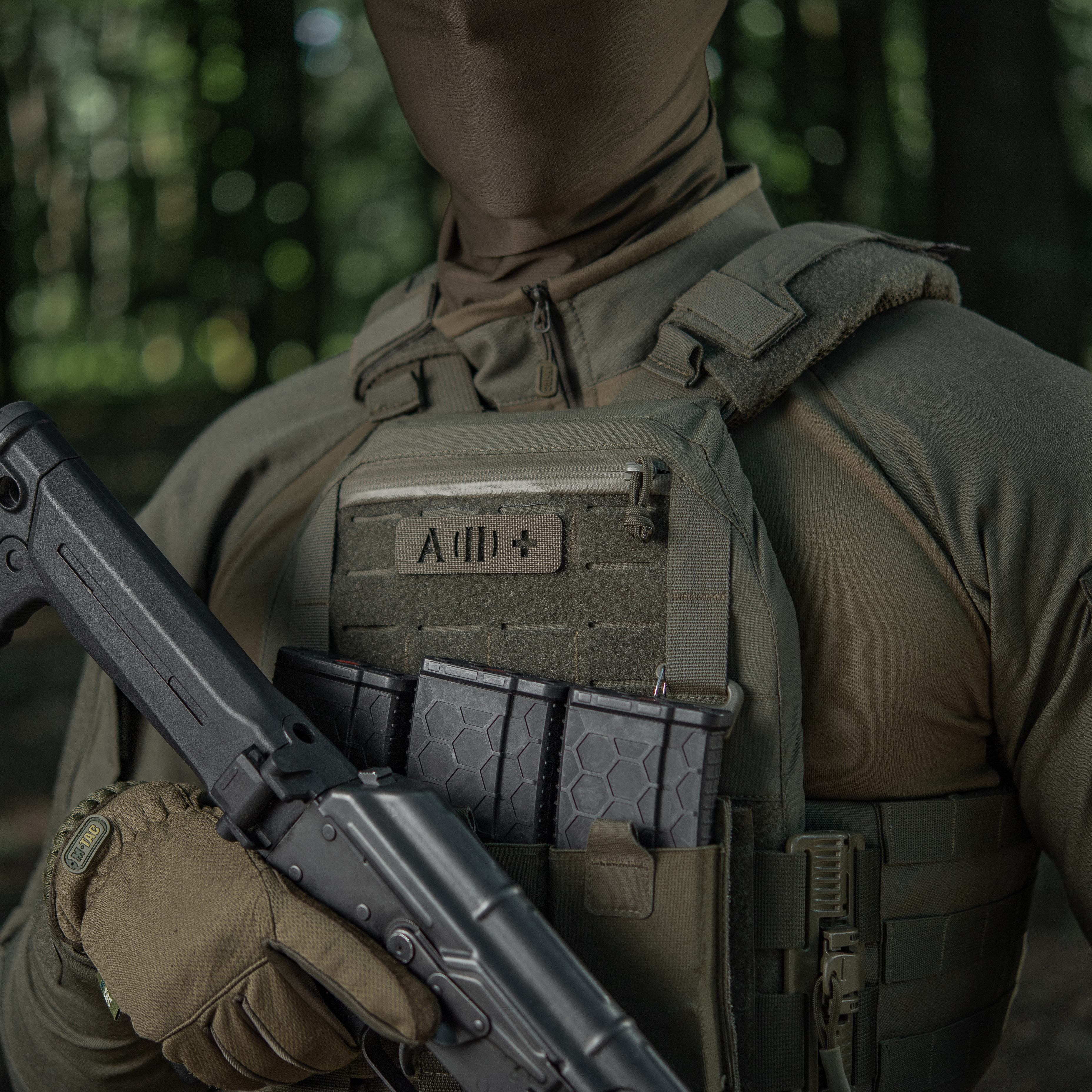 M-Tac нашивка группа крови A (II) + сквозная Laser Cut 25х80 Ranger Green — 3