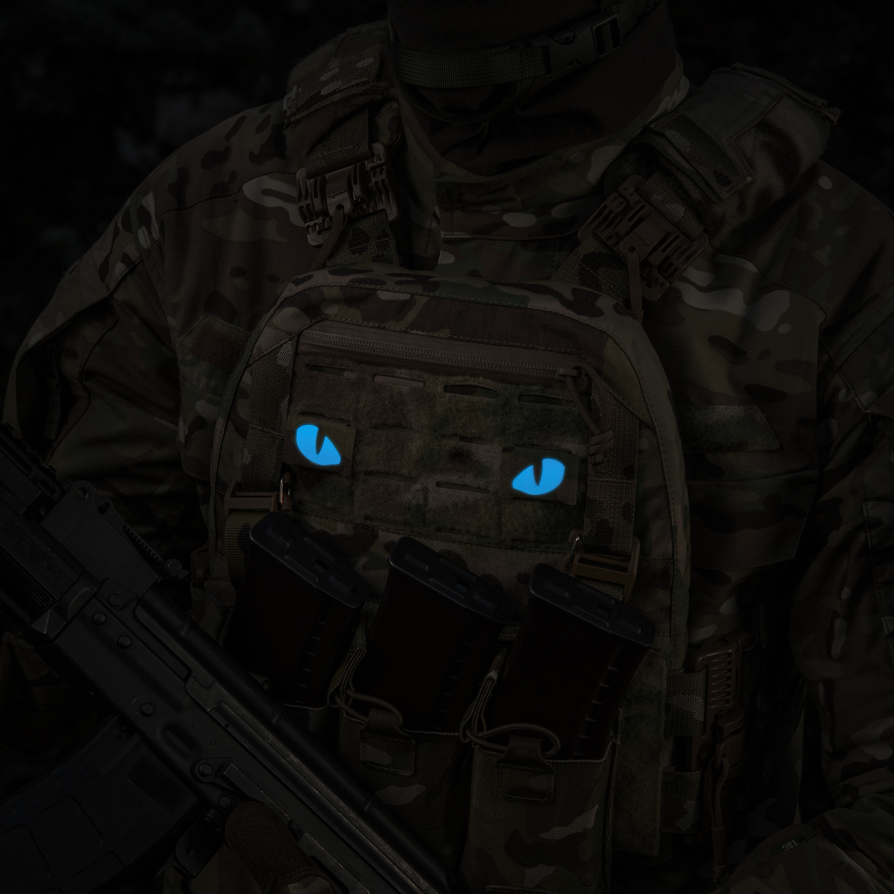 M-Tac нашивка Tiger Eyes Laser Cut (пара) Multicam/Blue/GID — 6