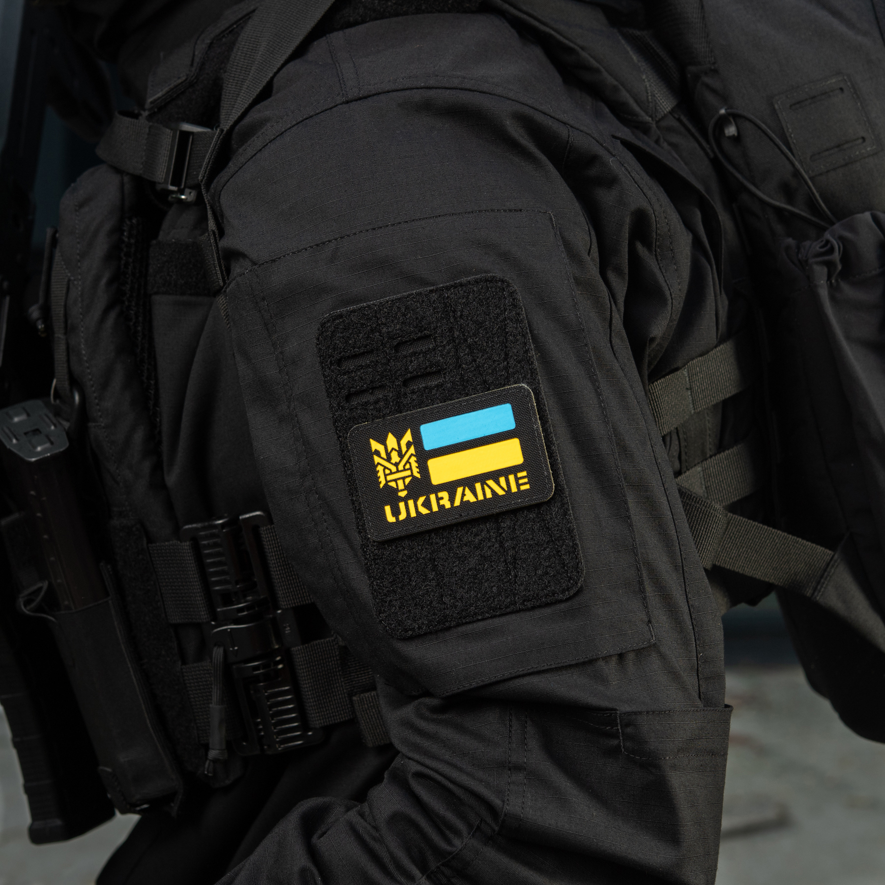 M-Tac нашивка Ukraine (с Тризубом) Laser Cut Black/Yellow/Blue/GID — 12