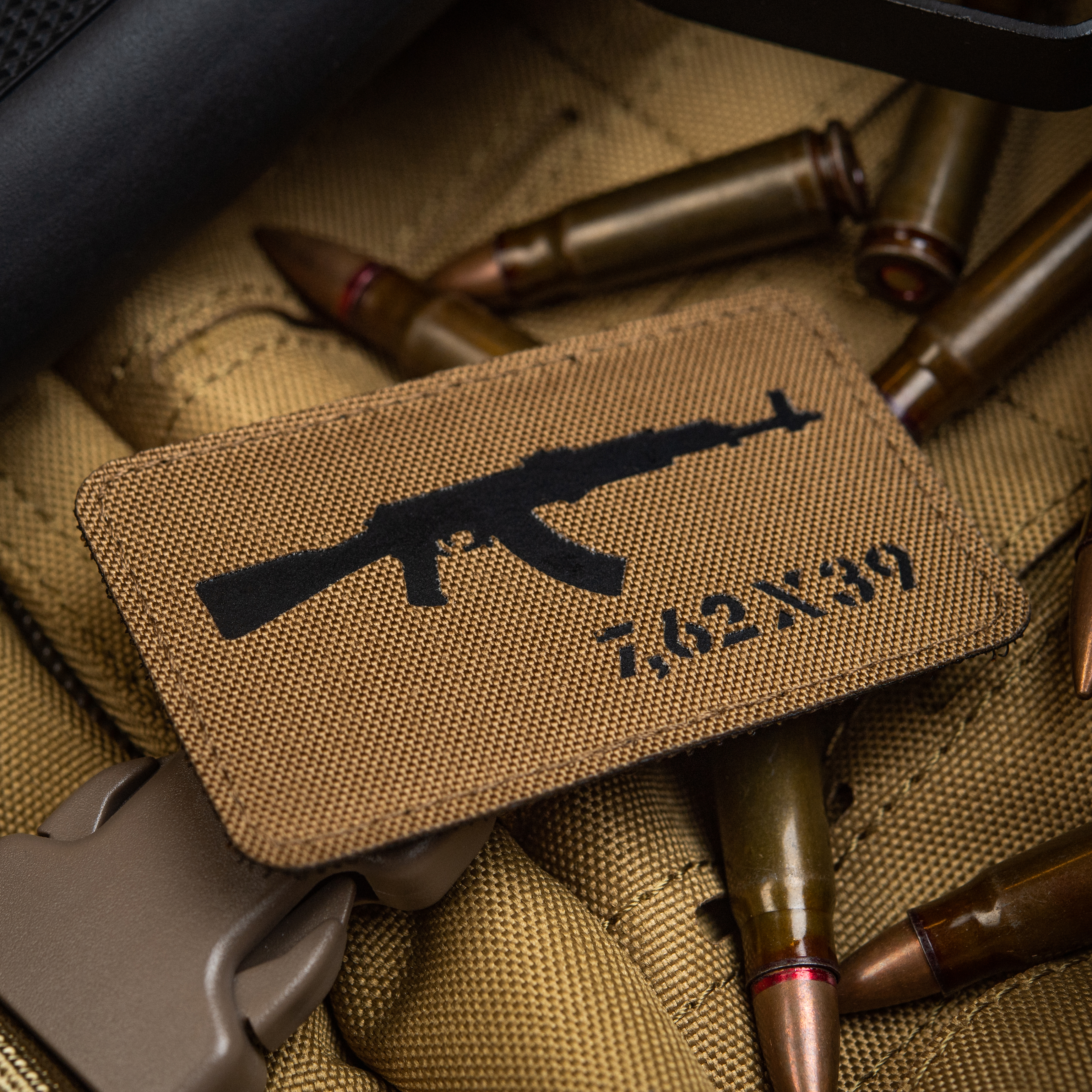 M-Tac нашивка AKM 7,62х39 Laser Cut Coyote/Black — 7