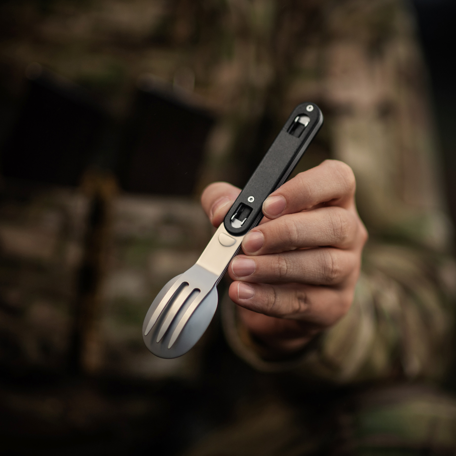 M-Tac столовый набор разъемный (3 элемента) Black/Steel — 12