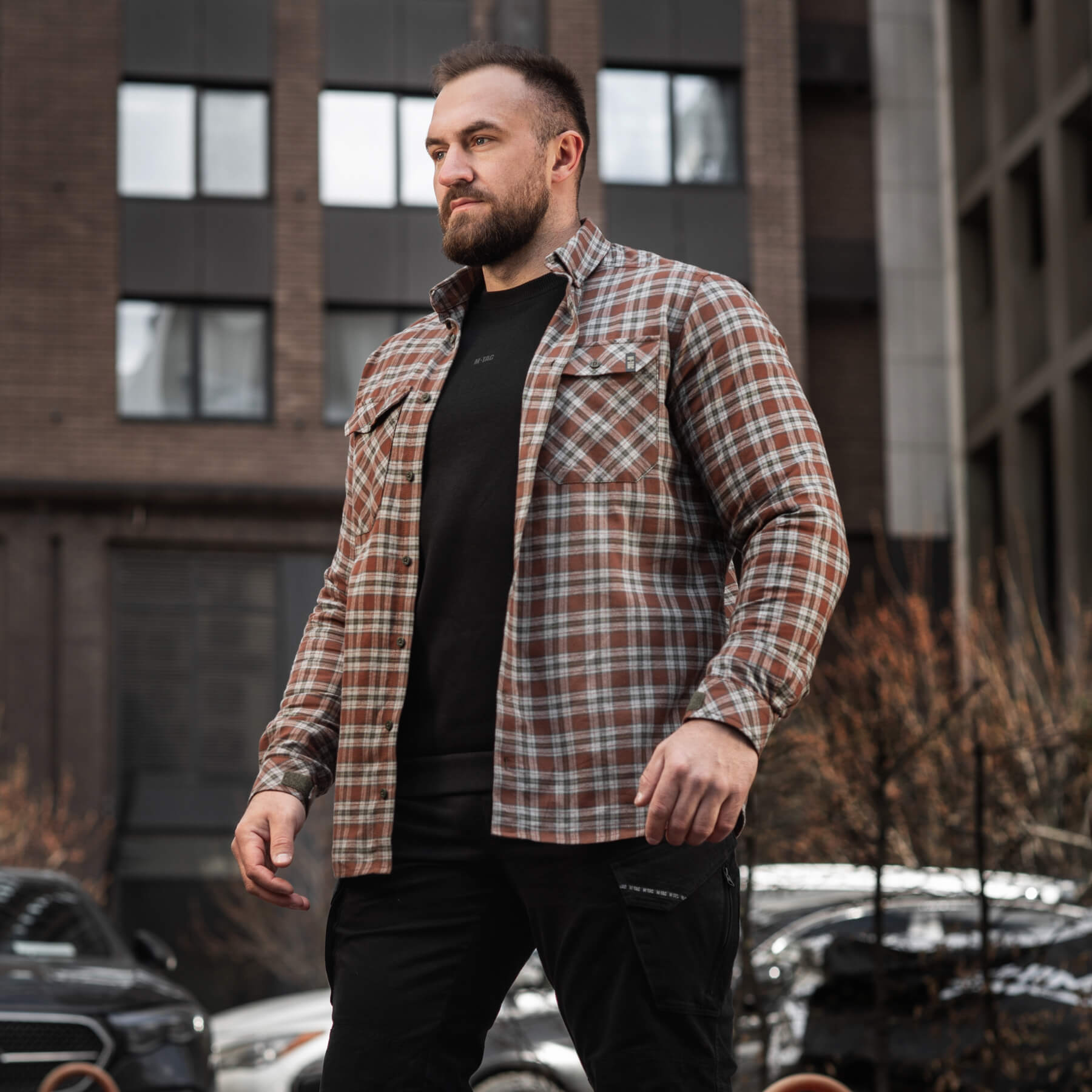 M-Tac рубашка Lumberjack Cotton Shirt Brown/Grey — 10
