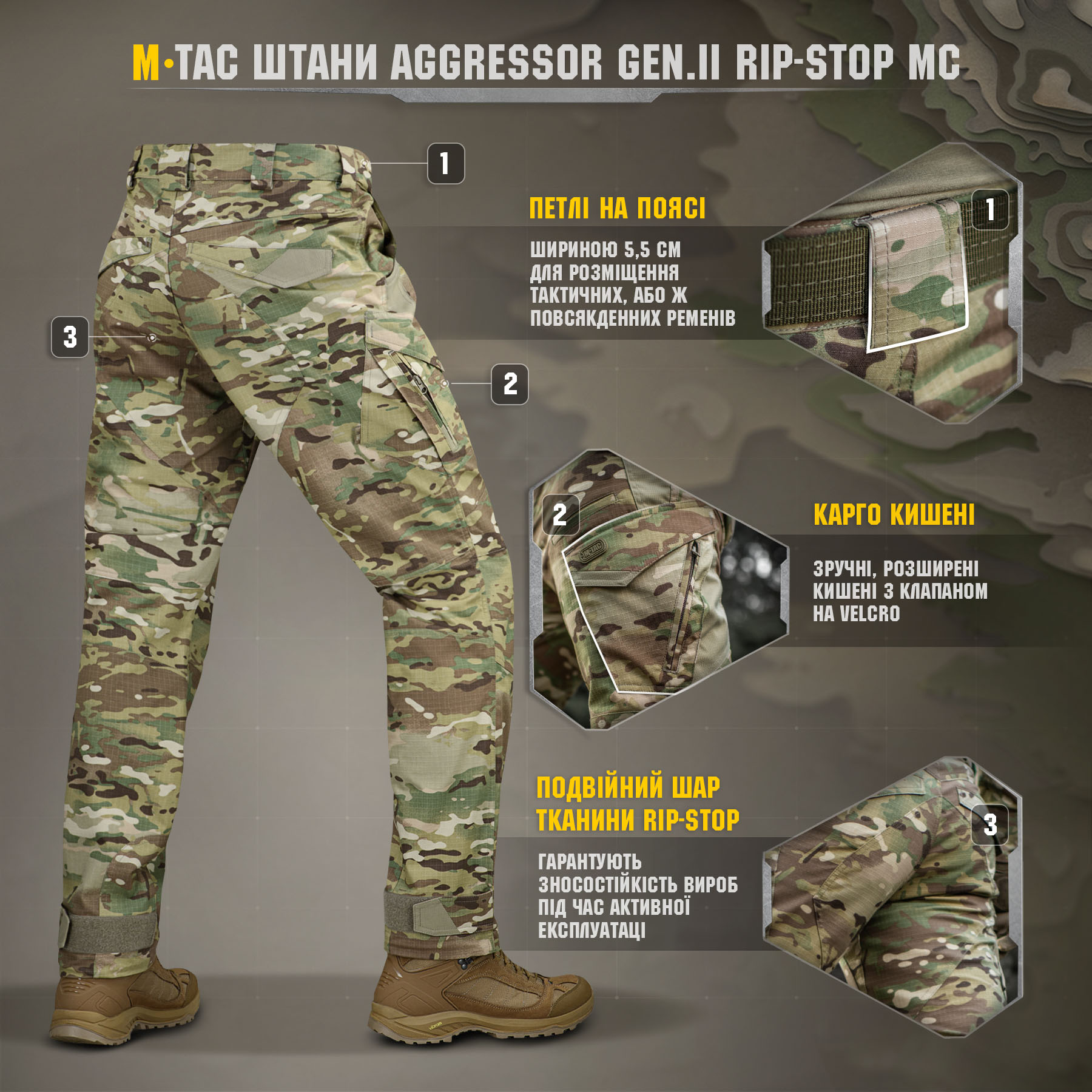 M-Tac брюки Aggressor Gen.II Flex Rip-Stop MC — 10