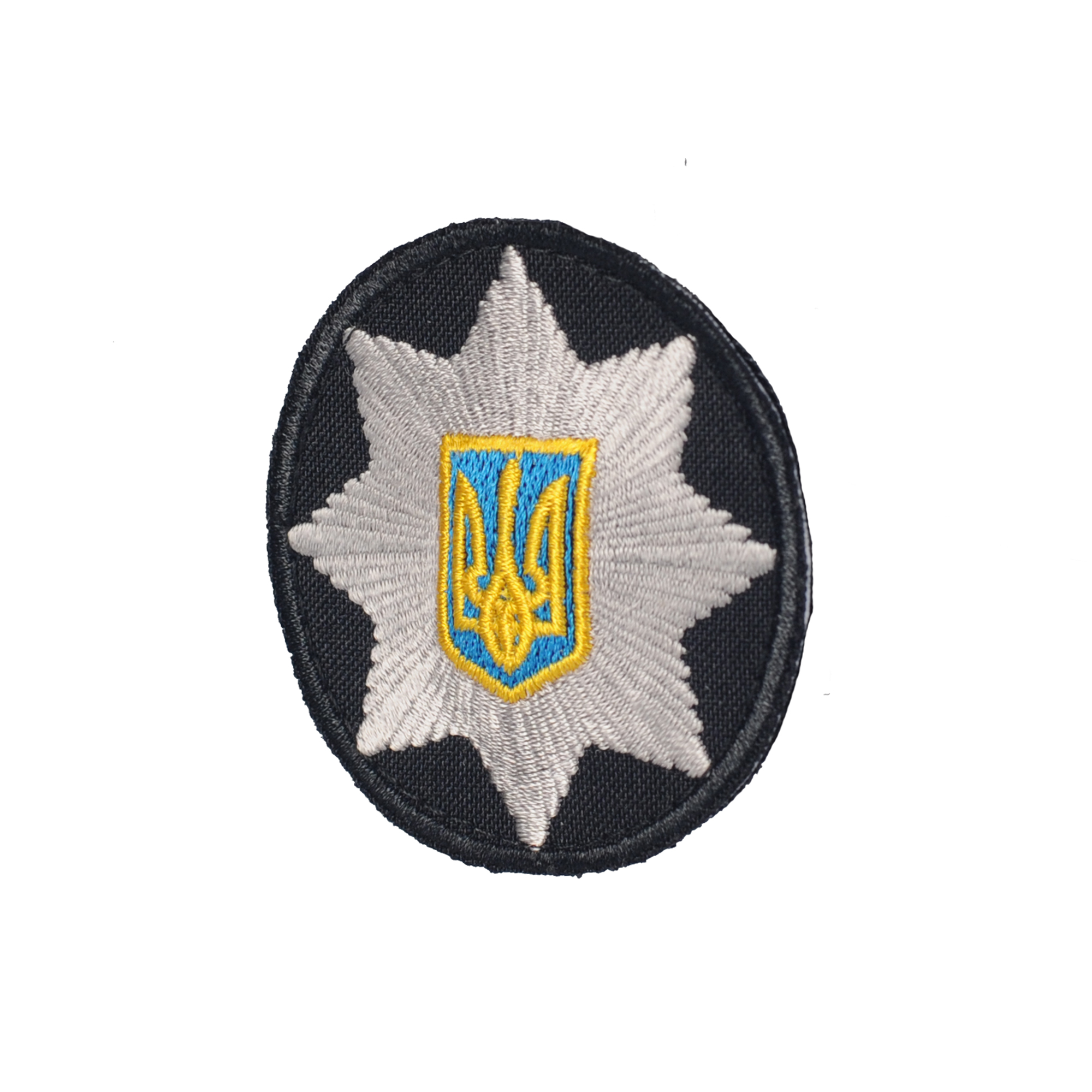 Кокарда Полиция круглая 6 см на липучке черная — 4