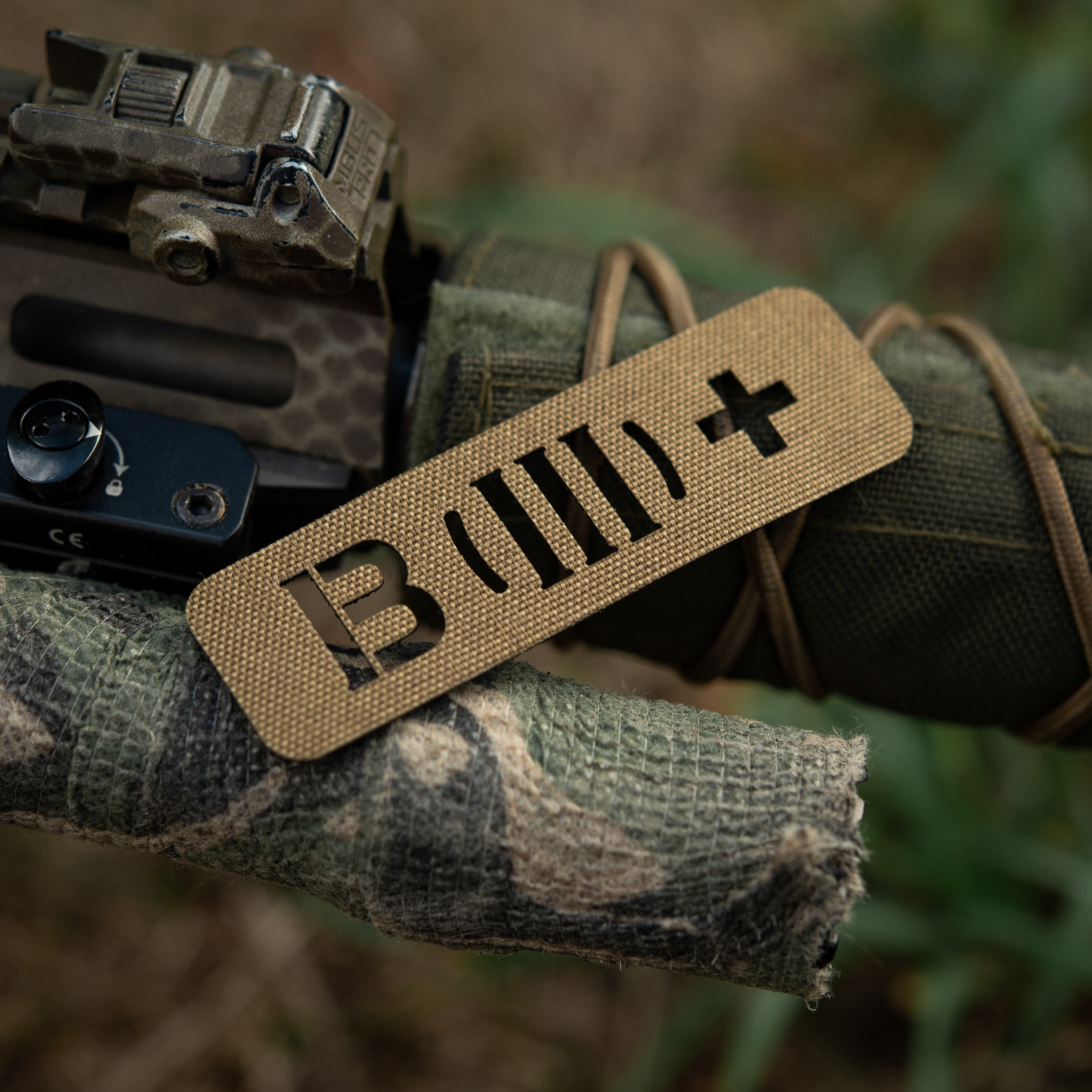 M-Tac нашивка группа крови B (III) + сквозная Laser Cut 25х80 Coyote — 3