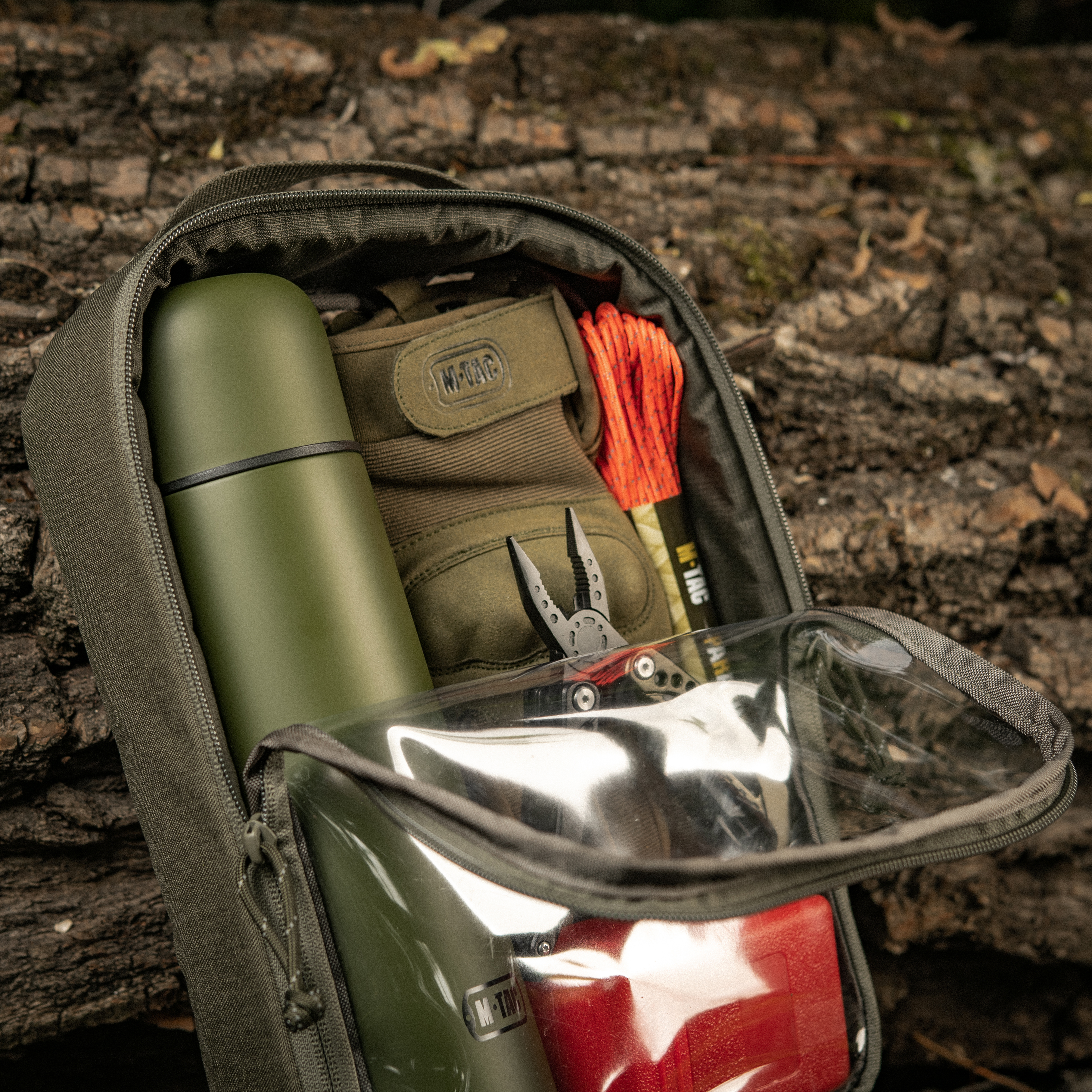 M-Tac органайзер утилитарный прозрачный Elite Large (30х19 см) Ranger Green — 10