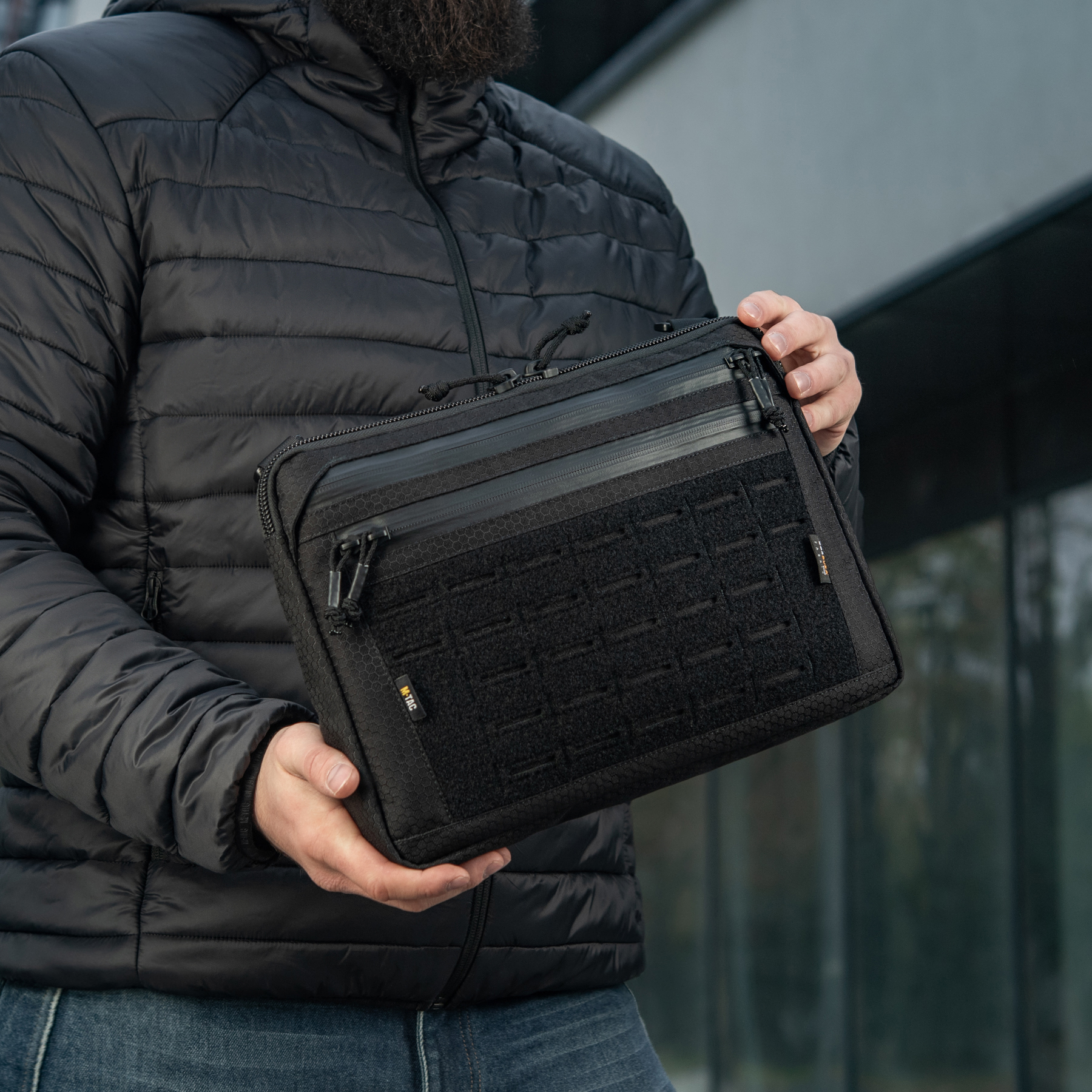 M-Tac сумка Admin Bag Large Elite с липучкой Hex Black — 27