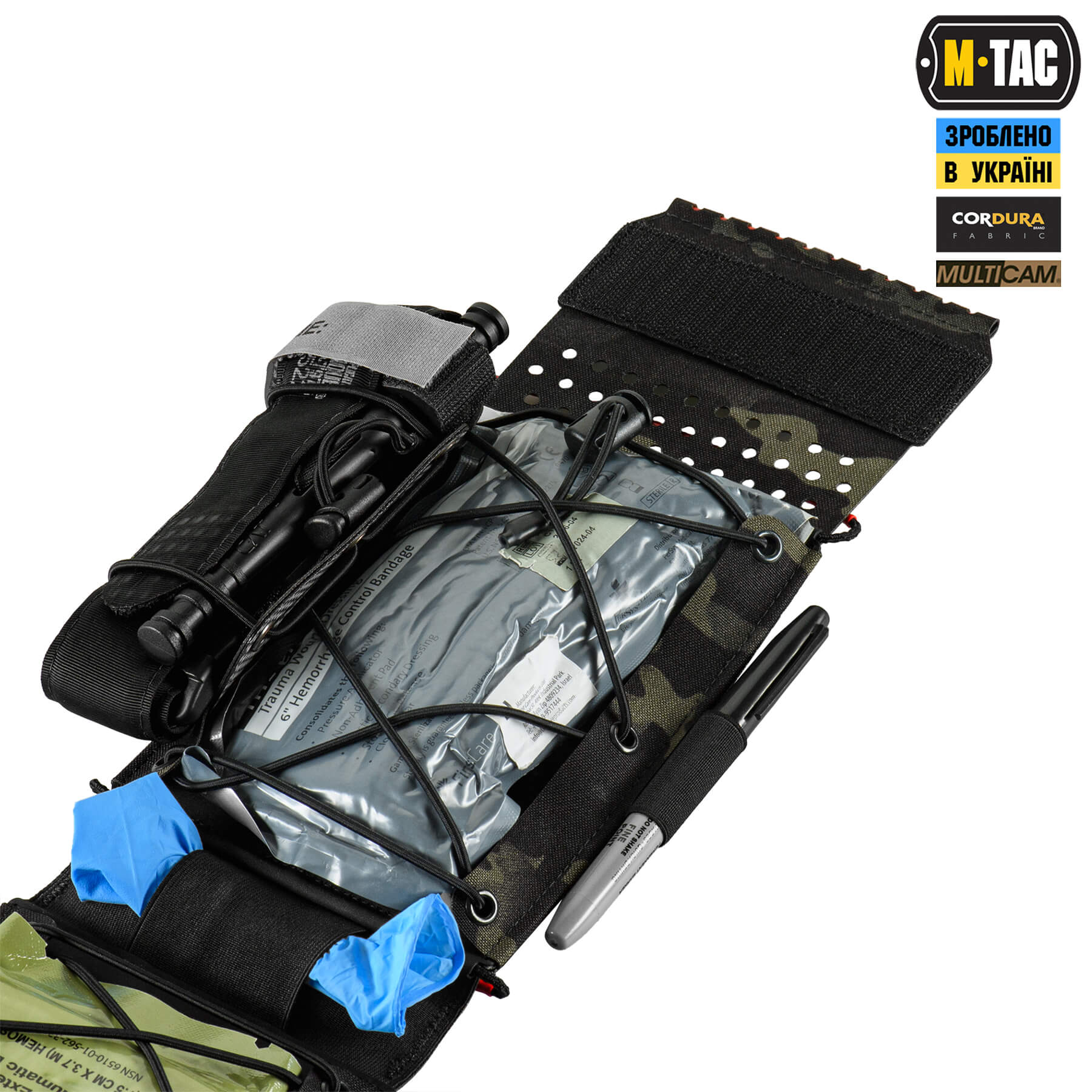 M-Tac Аптечка-вкладыш тактическая индивидуальная IFAK Elite Multicam Black — 15