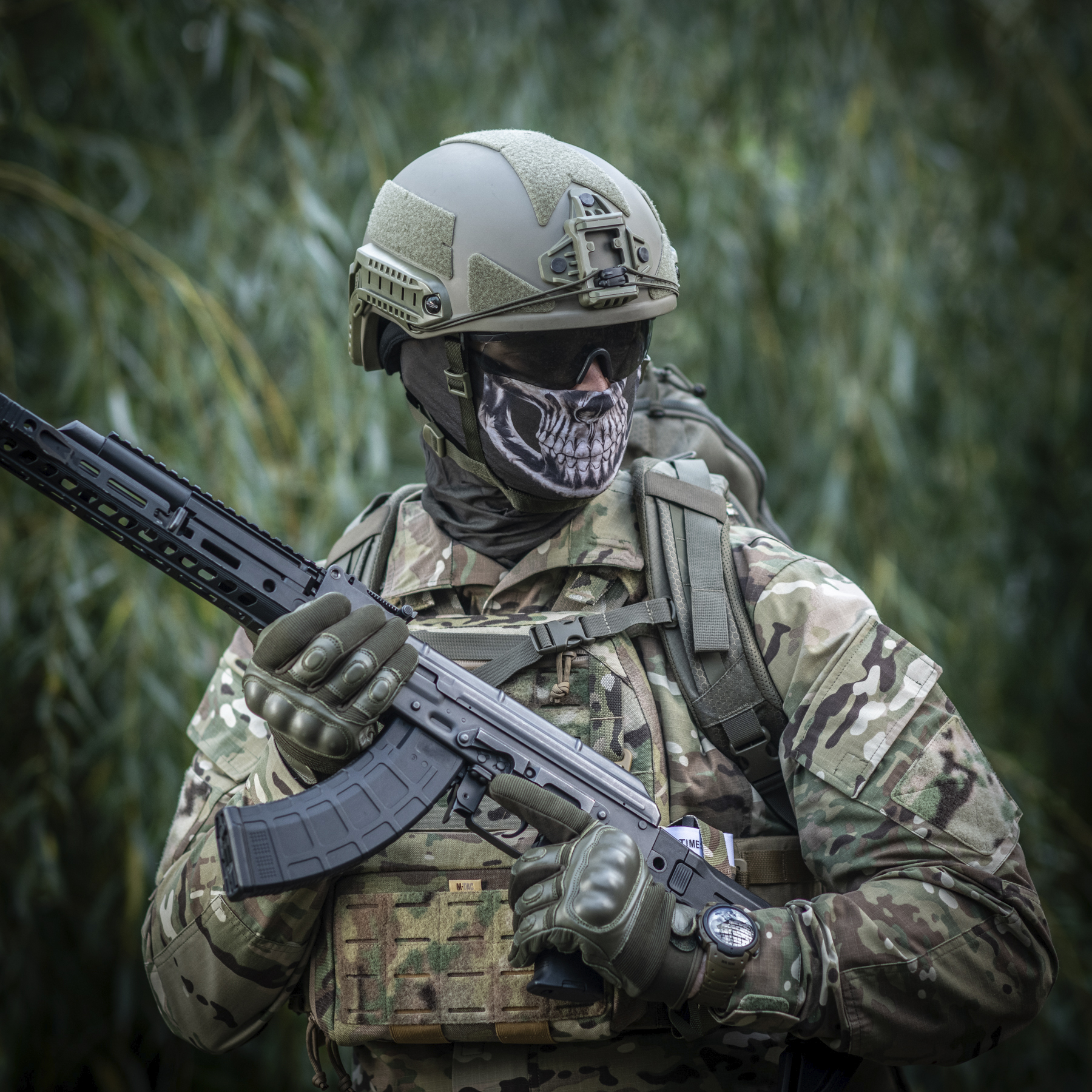M-Tac шарф-труба облегченный Reaper Skull Olive — 12