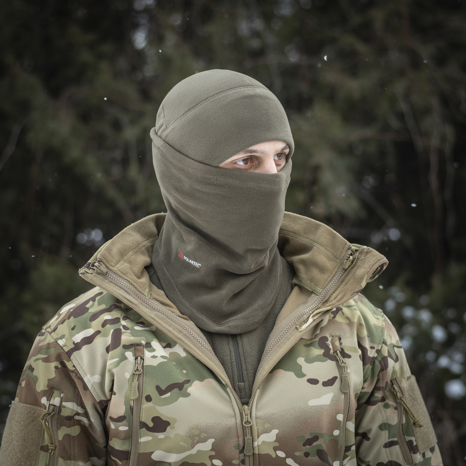 M-Tac шарф-труба анатомический с затяжкой Polartec Dark Olive — 9