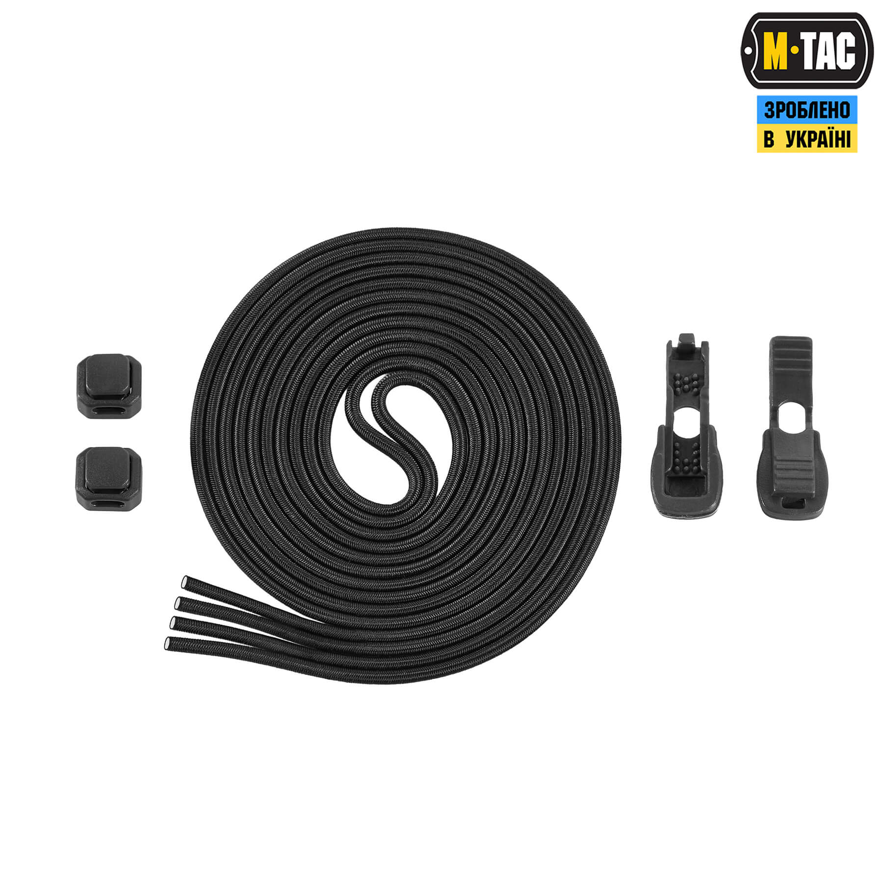 M-Tac шнурки Elastic Shoelaces Black 120 см — 2