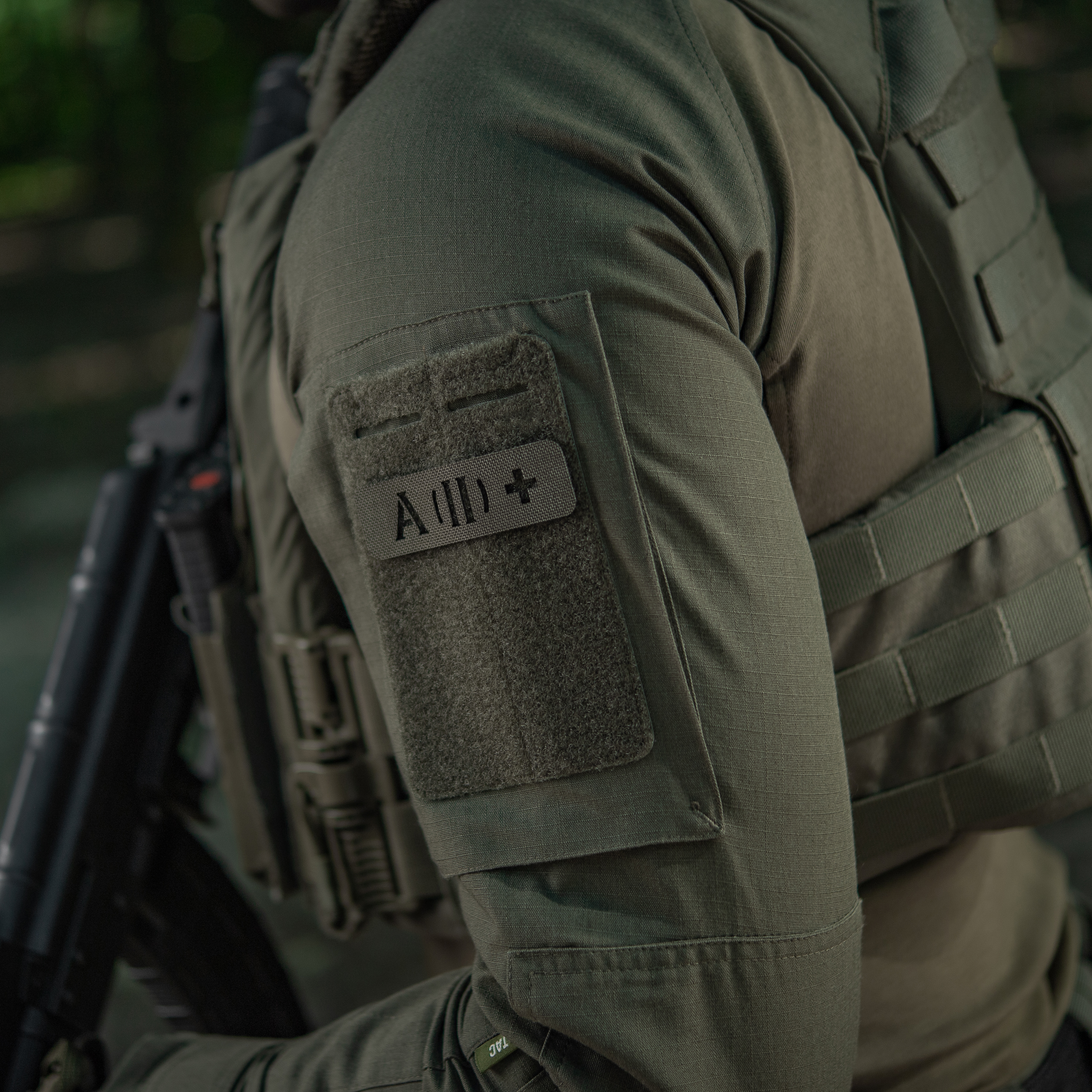 M-Tac нашивка группа крови A (II) + сквозная Laser Cut 25х80 Ranger Green — 6