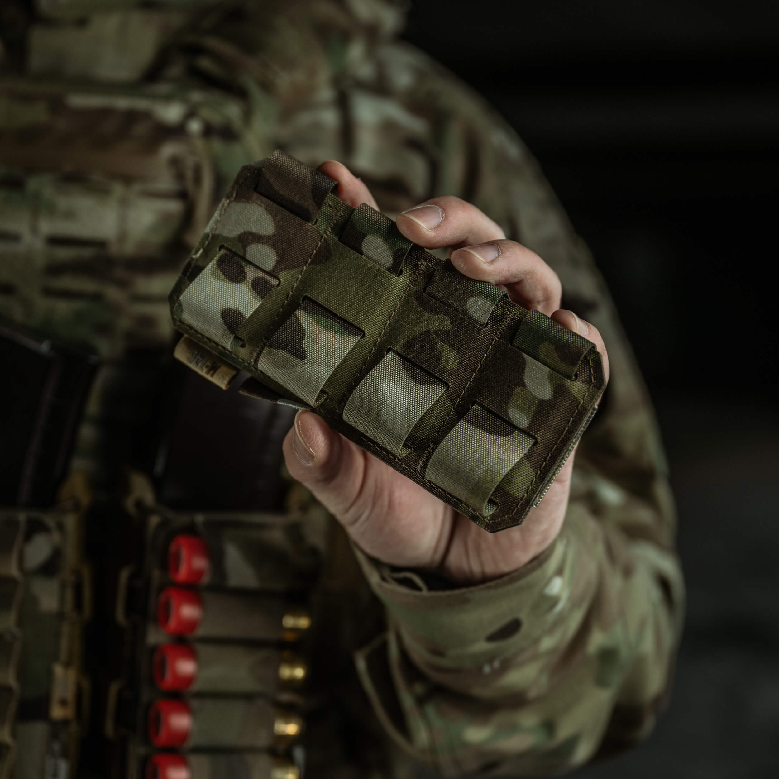 M-Tac подсумок для патронов 12 калибра горизонтальный Laser Cut Multicam — 24
