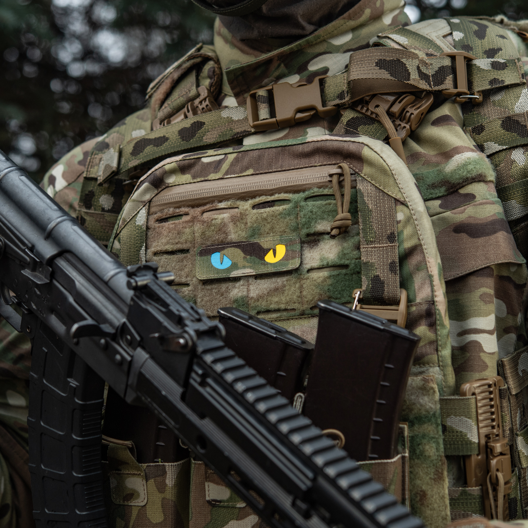 M-Tac нашивка Cat Eyes Laser Cut Multicam/Yellow/Blue/GID — 5