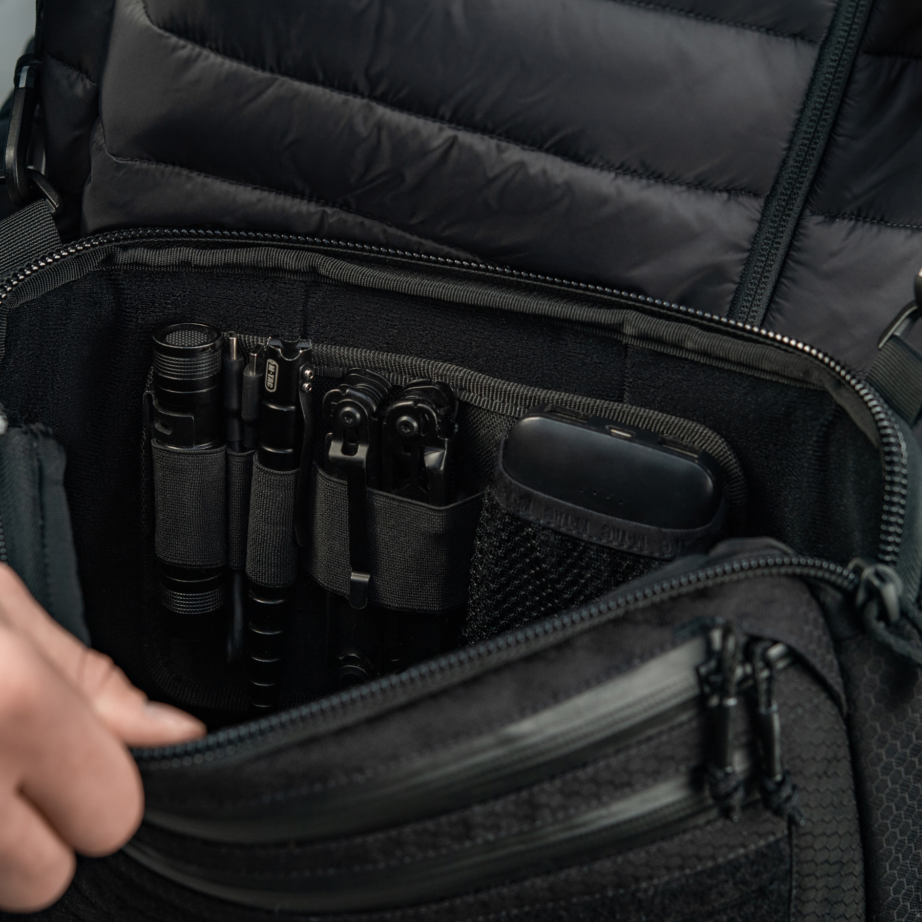 M-Tac сумка Admin Bag Large Elite с липучкой Hex Black — 31