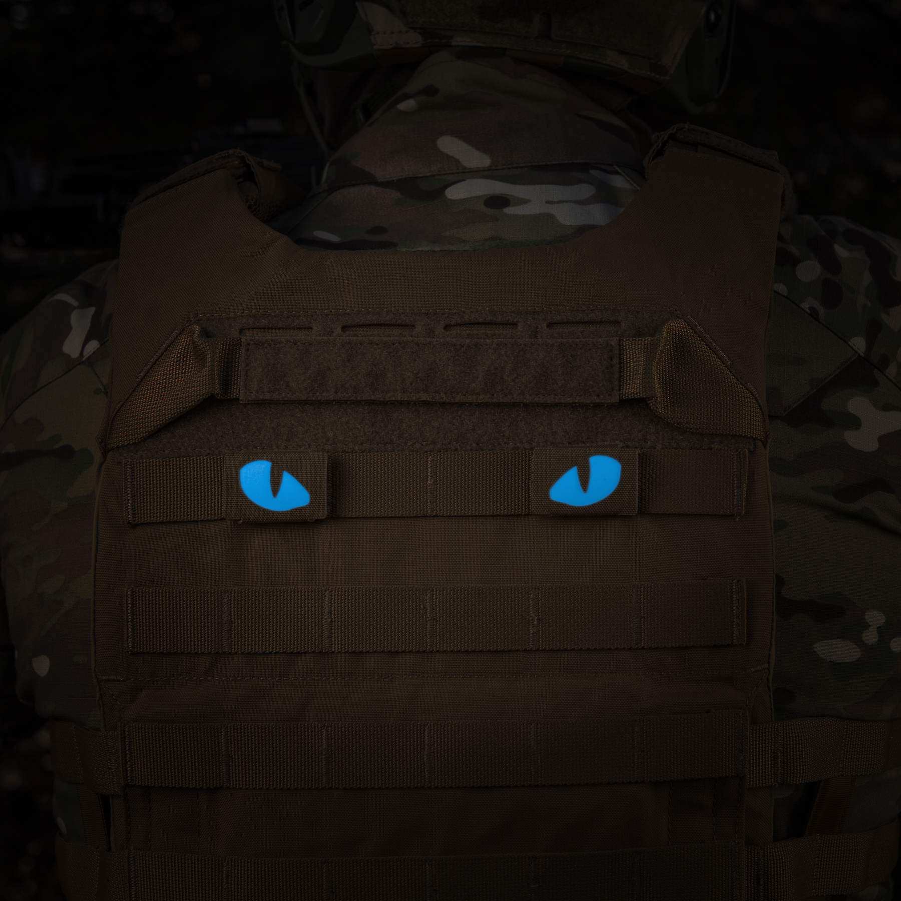 M-Tac нашивка Tiger Eyes Laser Cut (пара) Coyote/Blue/GID — 16
