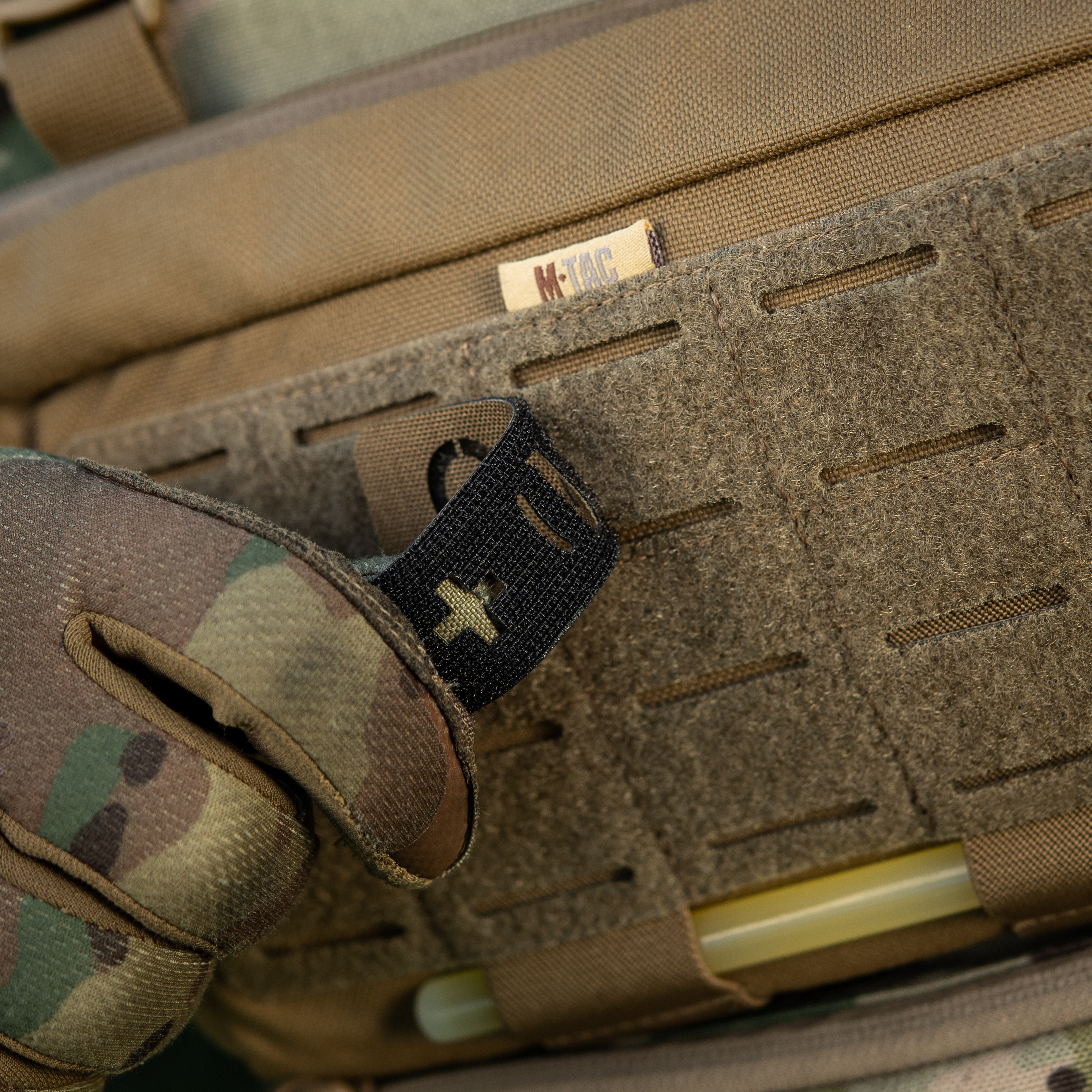 M-Tac нашивка группа крови O (I) + сквозная Laser Cut 25х80 Coyote — 7