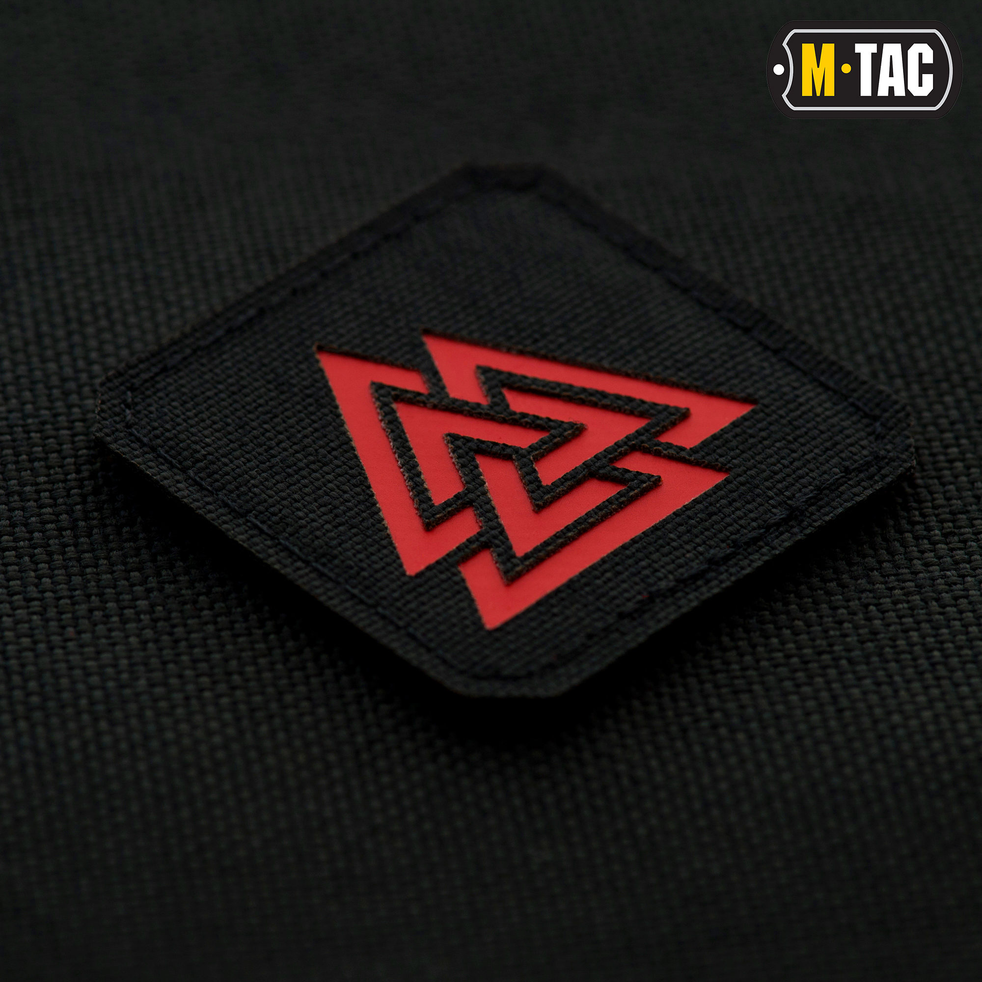 M-Tac нашивка Валькнут Laser Cut Black/Red — 3
