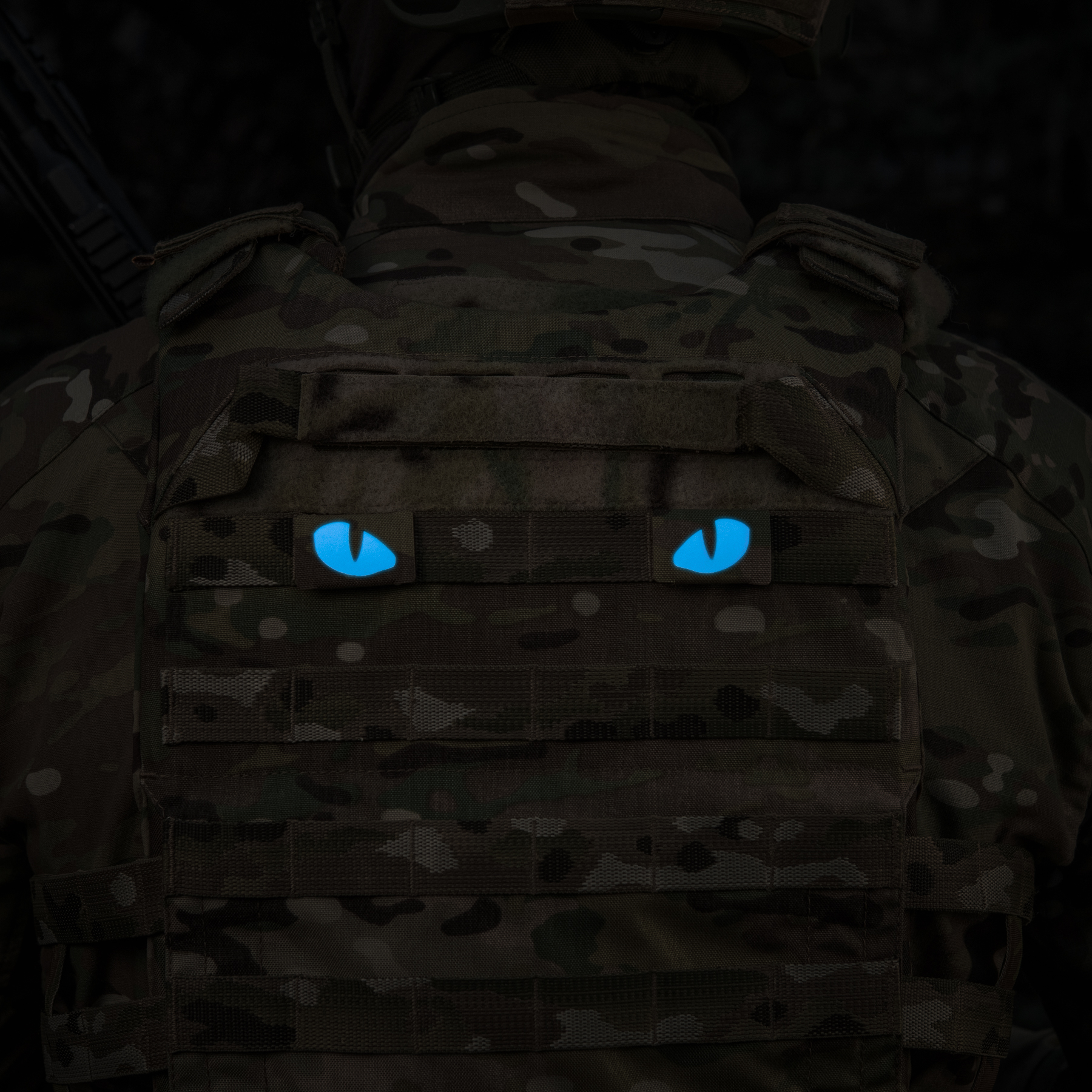 M-Tac нашивка Tiger Eyes Laser Cut (пара) Multicam/Blue/GID — 12
