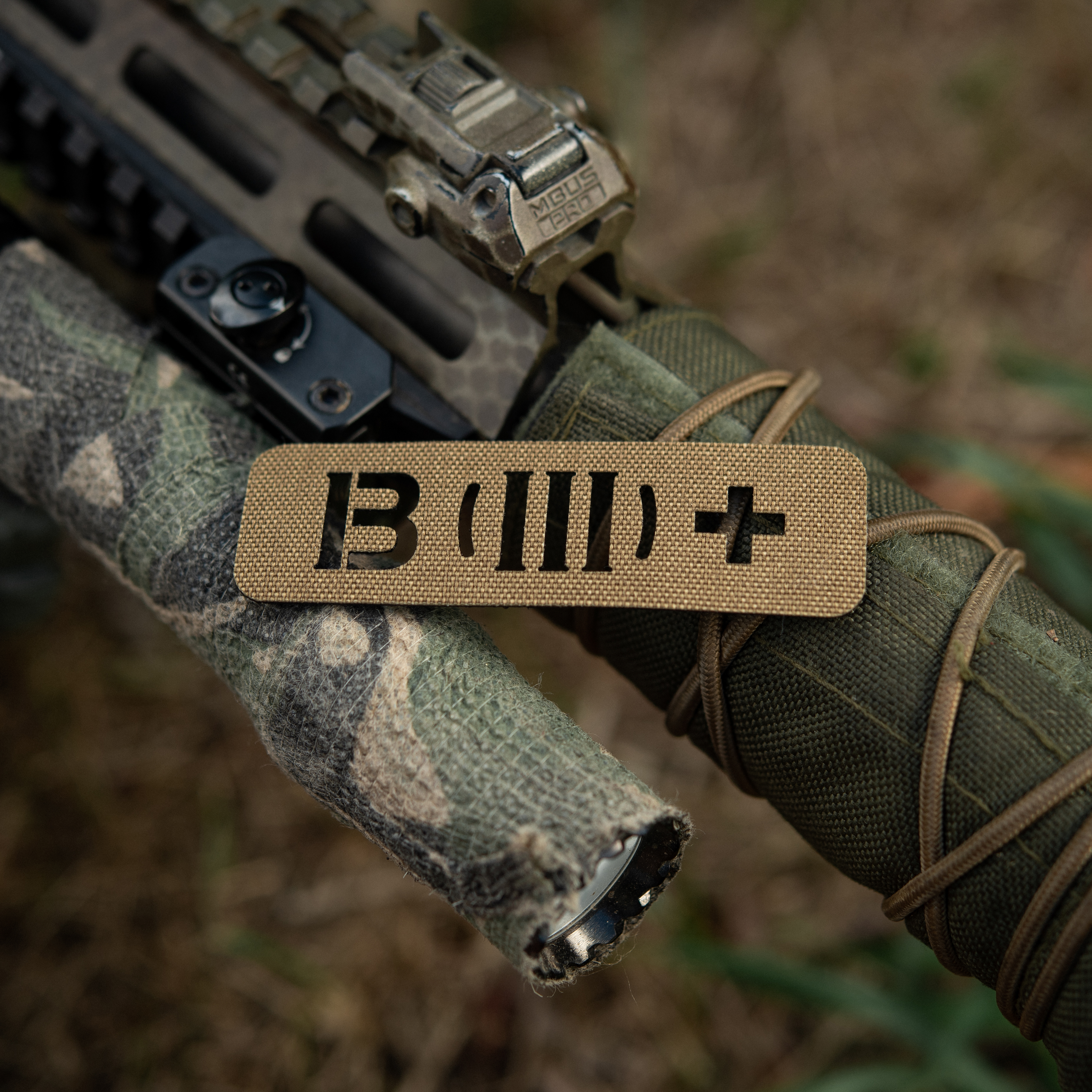 M-Tac нашивка группа крови B (III) + сквозная Laser Cut 25х80 Coyote — 8