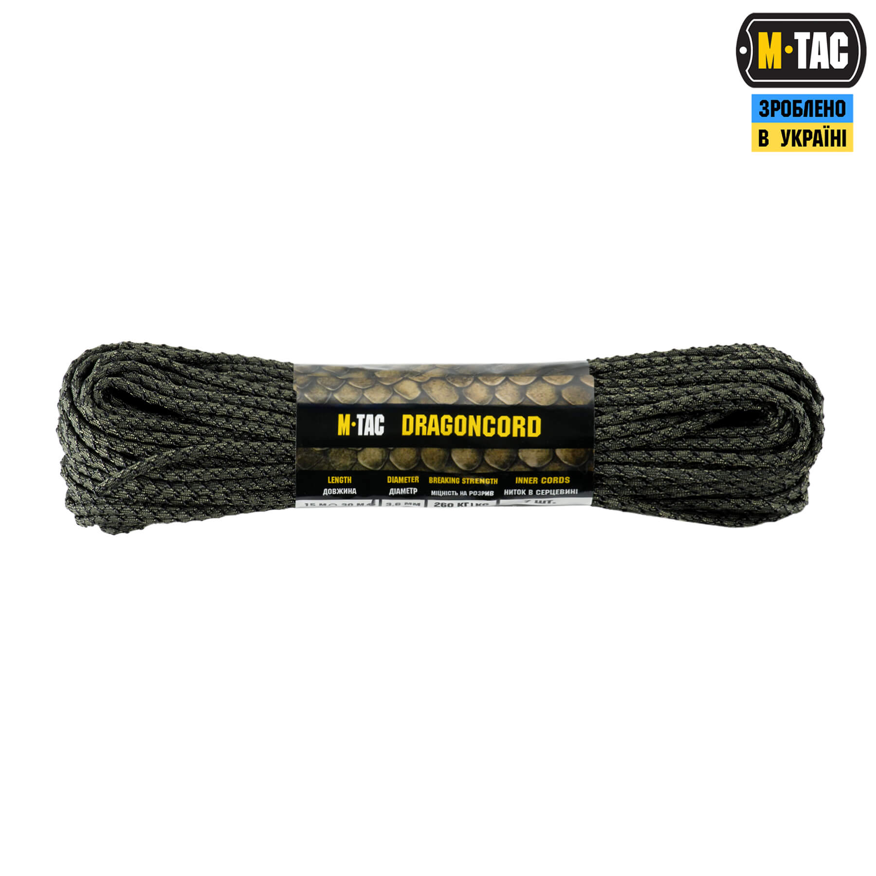M-Tac паракорд Dragon Cord 30m Ranger Green/Black — 2