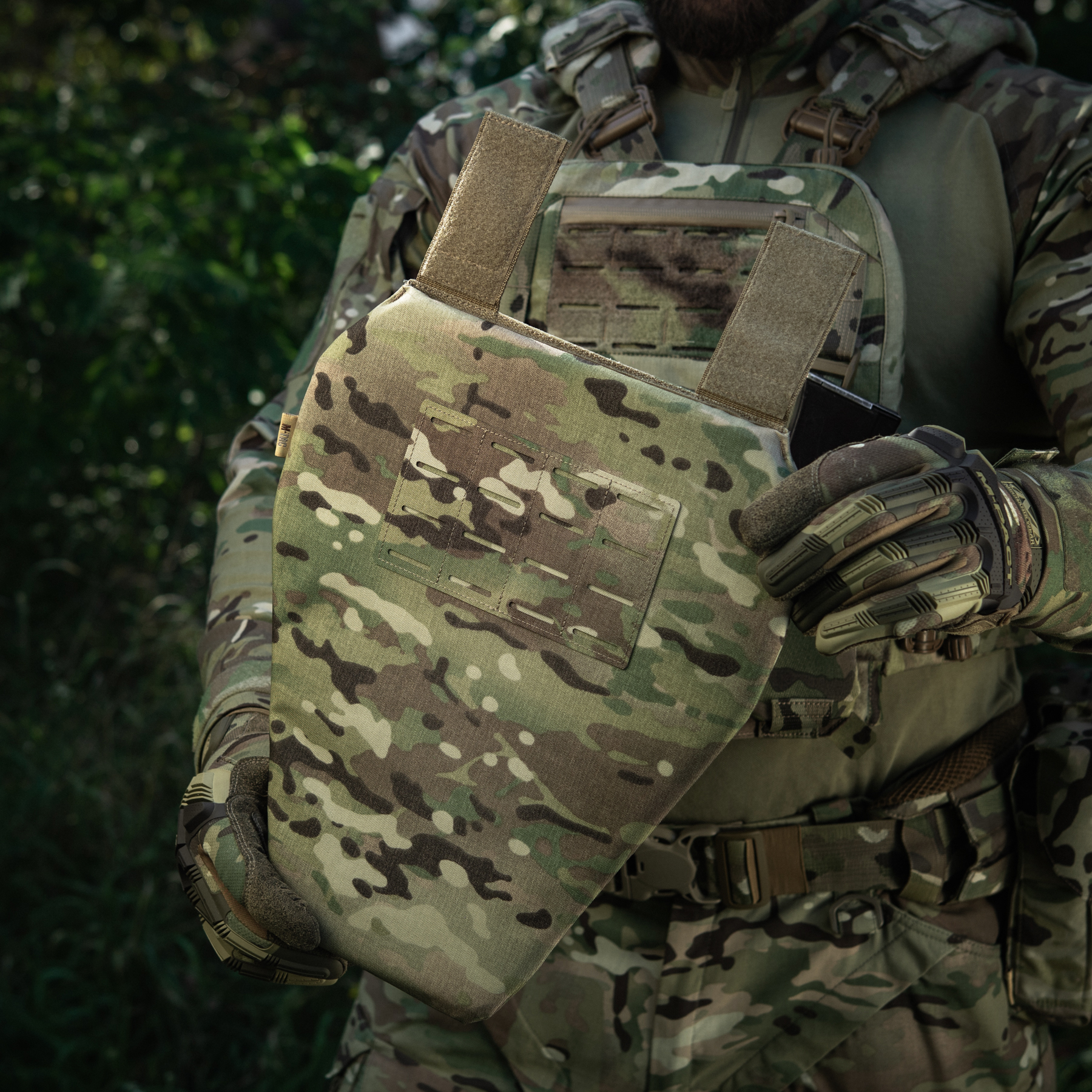 M-Tac фартук противоосколочный с баллистическим пакетом 2 класс (BRONYX) Laser Cut XL Multicam — 20