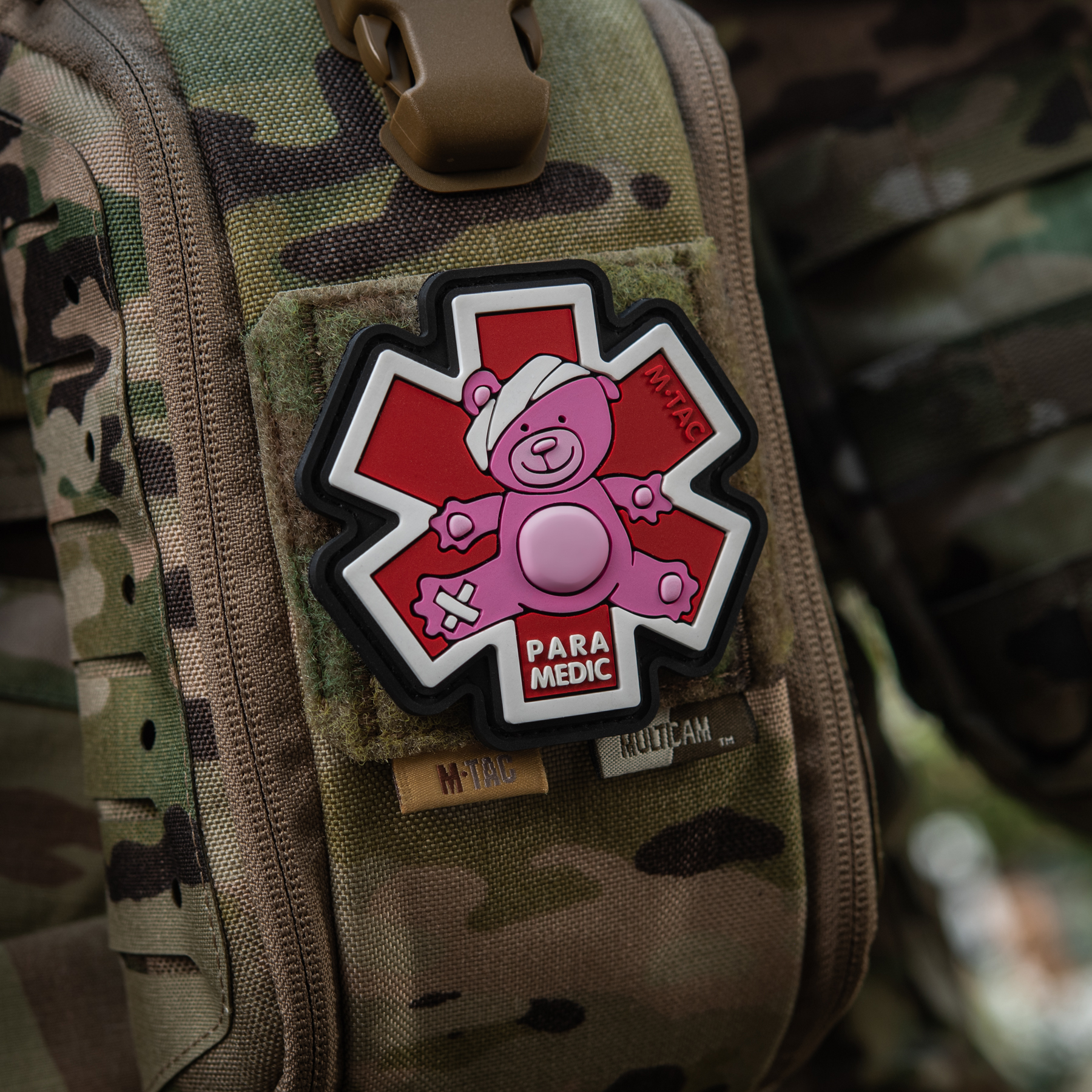 M-Tac нашивка Paramedic Ведмідь (PVC) Pink/Black — 7