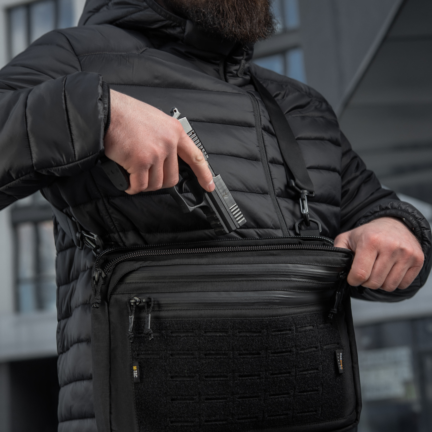 M-Tac сумка Admin Bag Large Elite с липучкой Black — 34