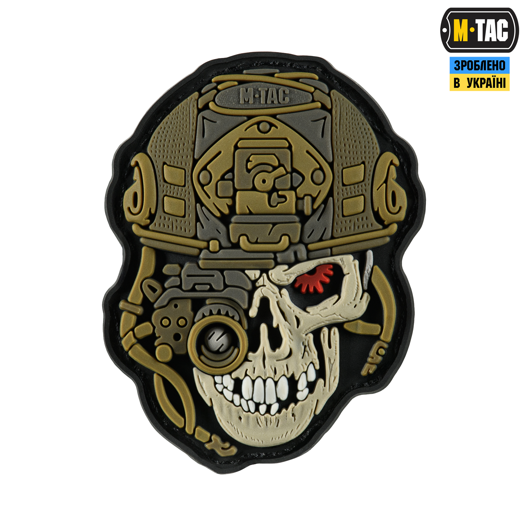 M-Tac нашивка Worn to the bone PVC Black/Coyote — 2