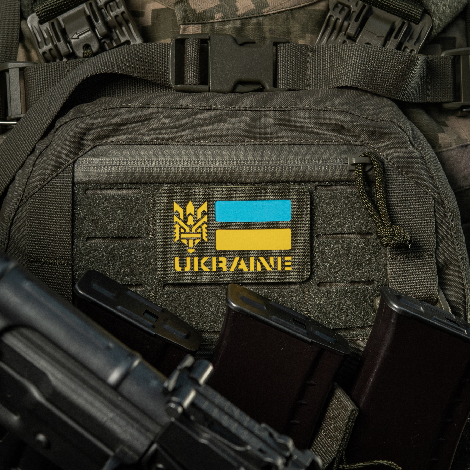 M-Tac нашивка Ukraine (с Тризубом) Laser Cut Ranger Green/Yellow/Blue/GID — 8