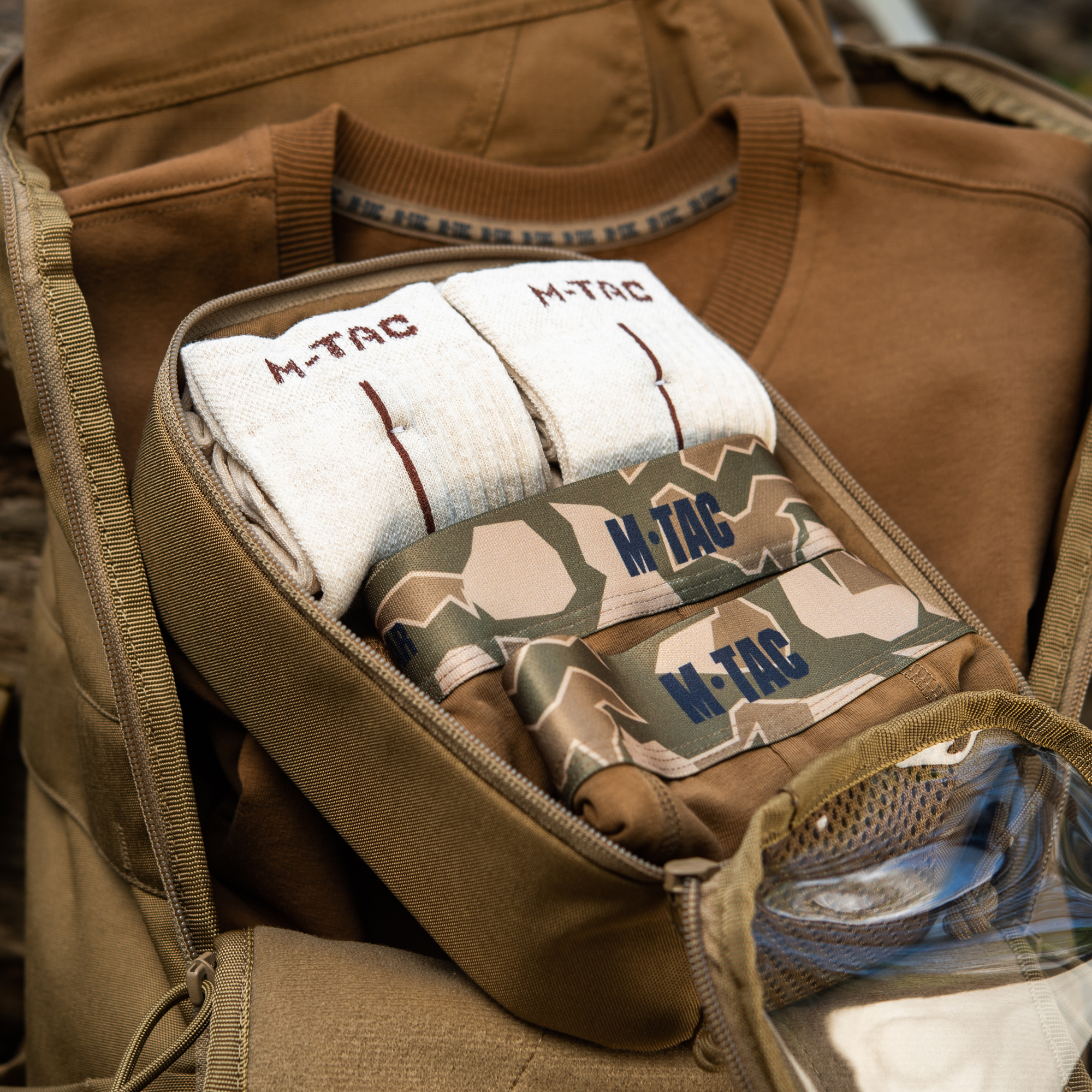 M-Tac органайзер утилитарный прозрачный Elite Small (22х14 см) Coyote — 10
