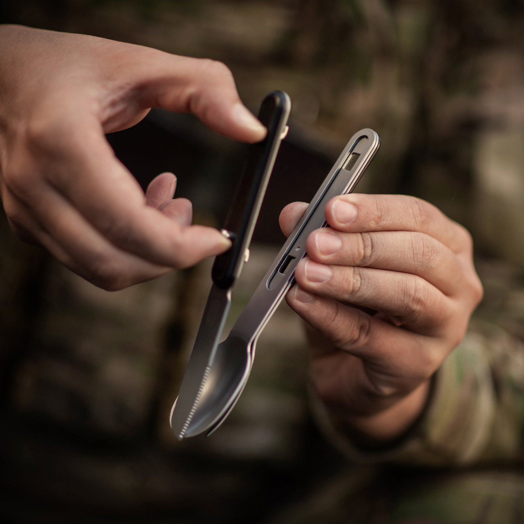 M-Tac столовый набор разъемный (3 элемента) Black/Steel — 16