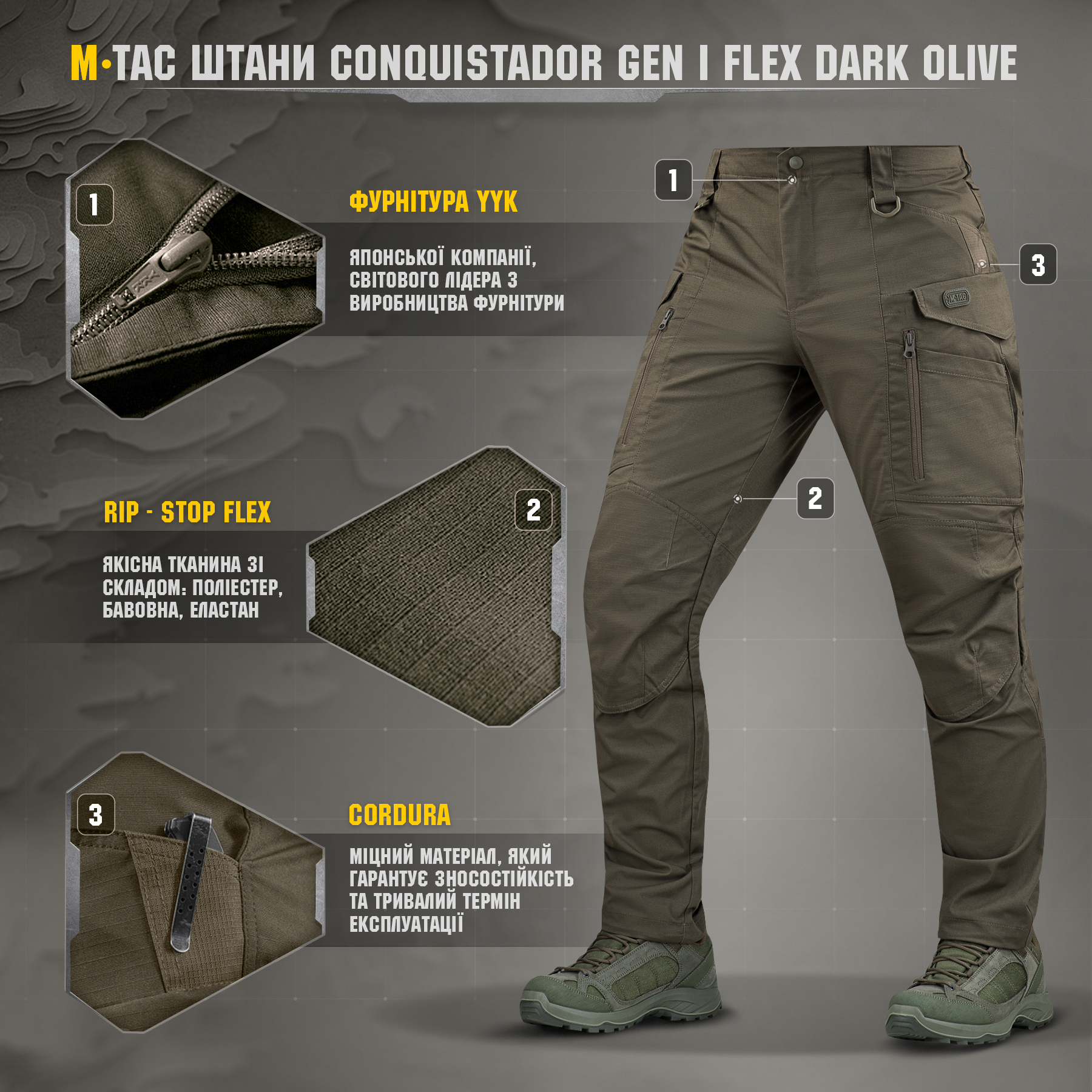 M-Tac брюки Conquistador Gen I Flex Dark Olive — 7