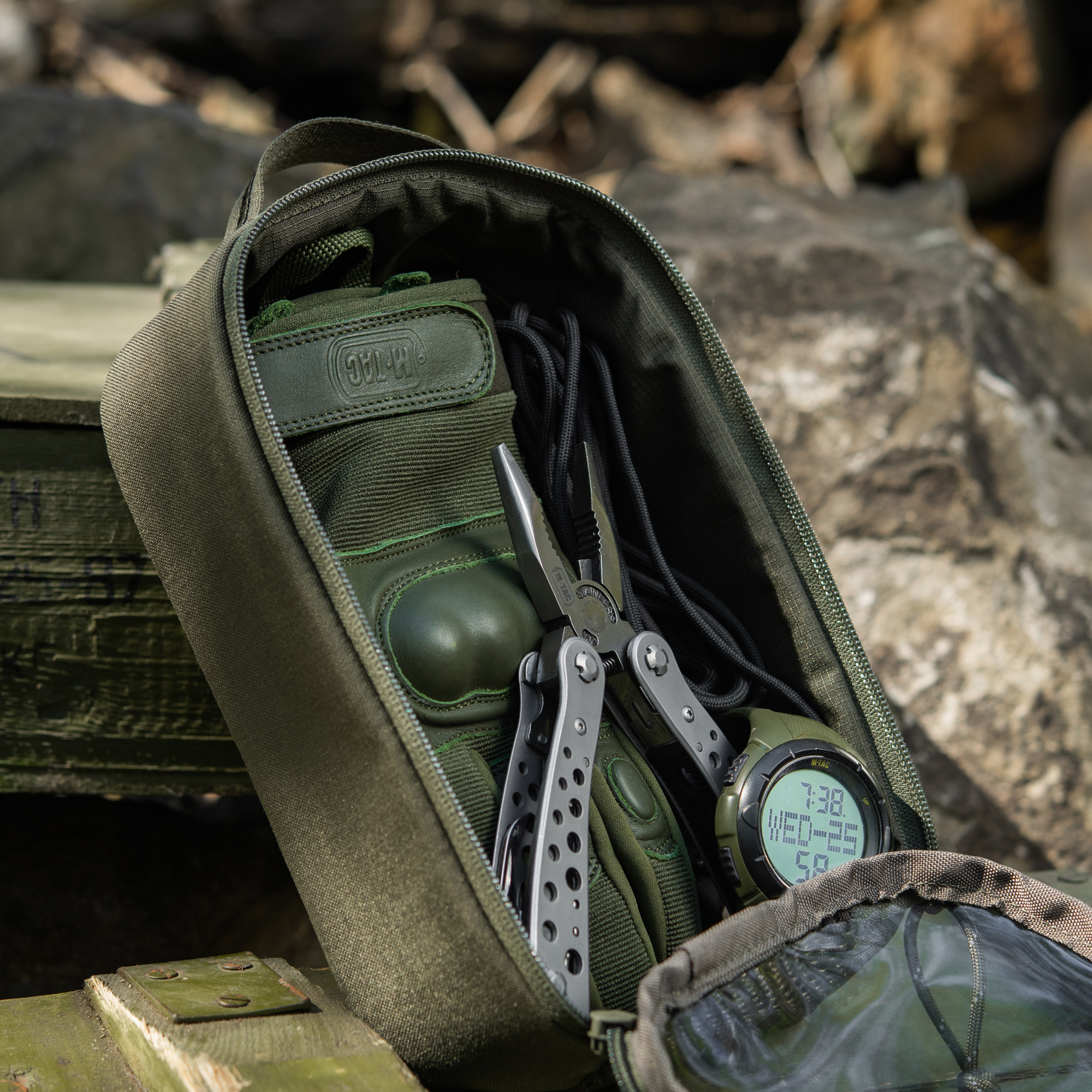 M-Tac органайзер утилитарный прозрачный Elite Small (22х14 см) Ranger Green — 10