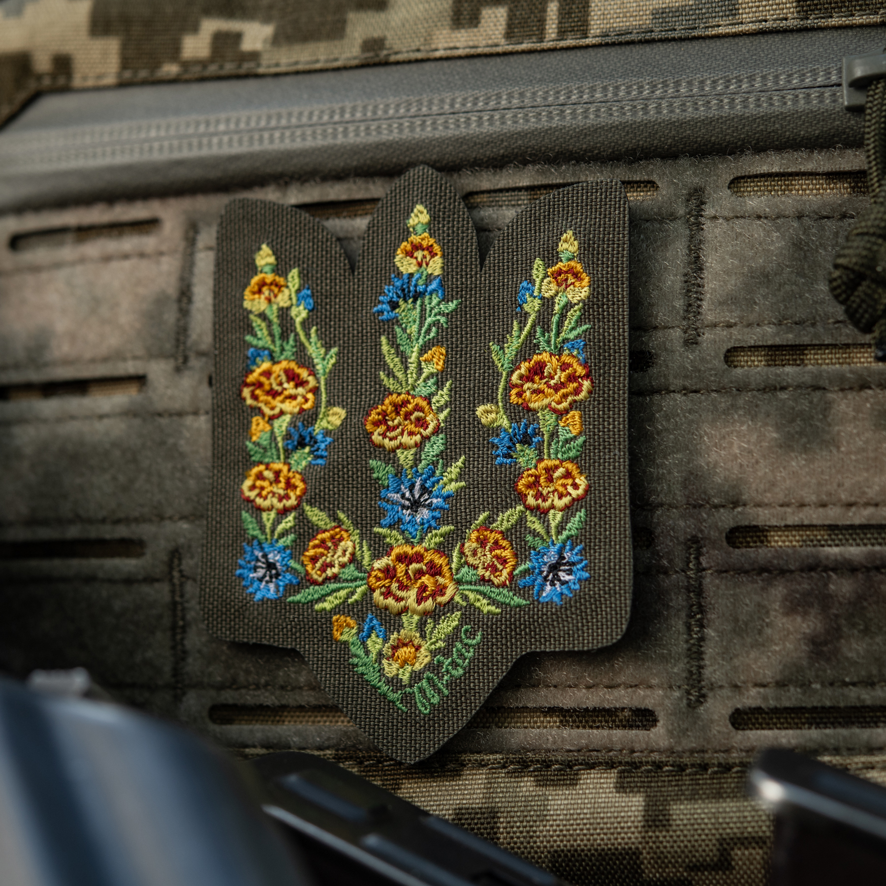 M-Tac нашивка Тризуб Чорнобривці (вишивка) Ranger Green — 7