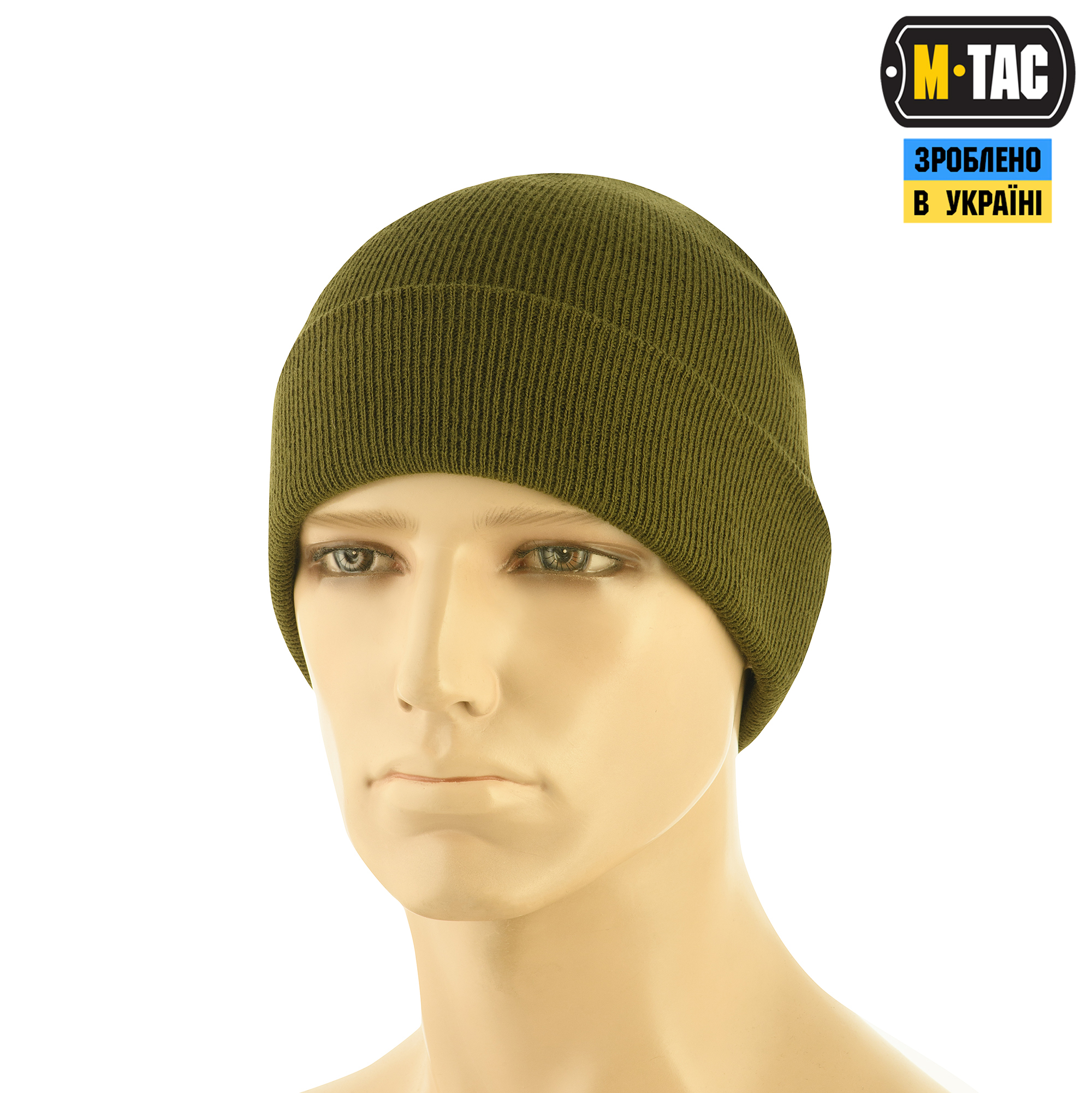 M-Tac шапка тонкая вязка 100% акрил Olive — 2