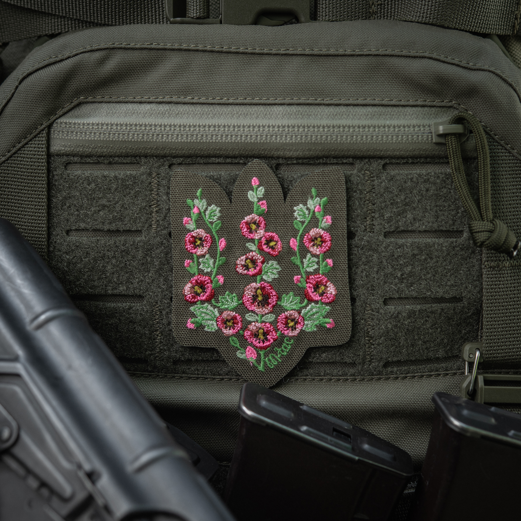 M-Tac нашивка Тризуб рожеві Мальви (вишивка) Ranger Green — 5
