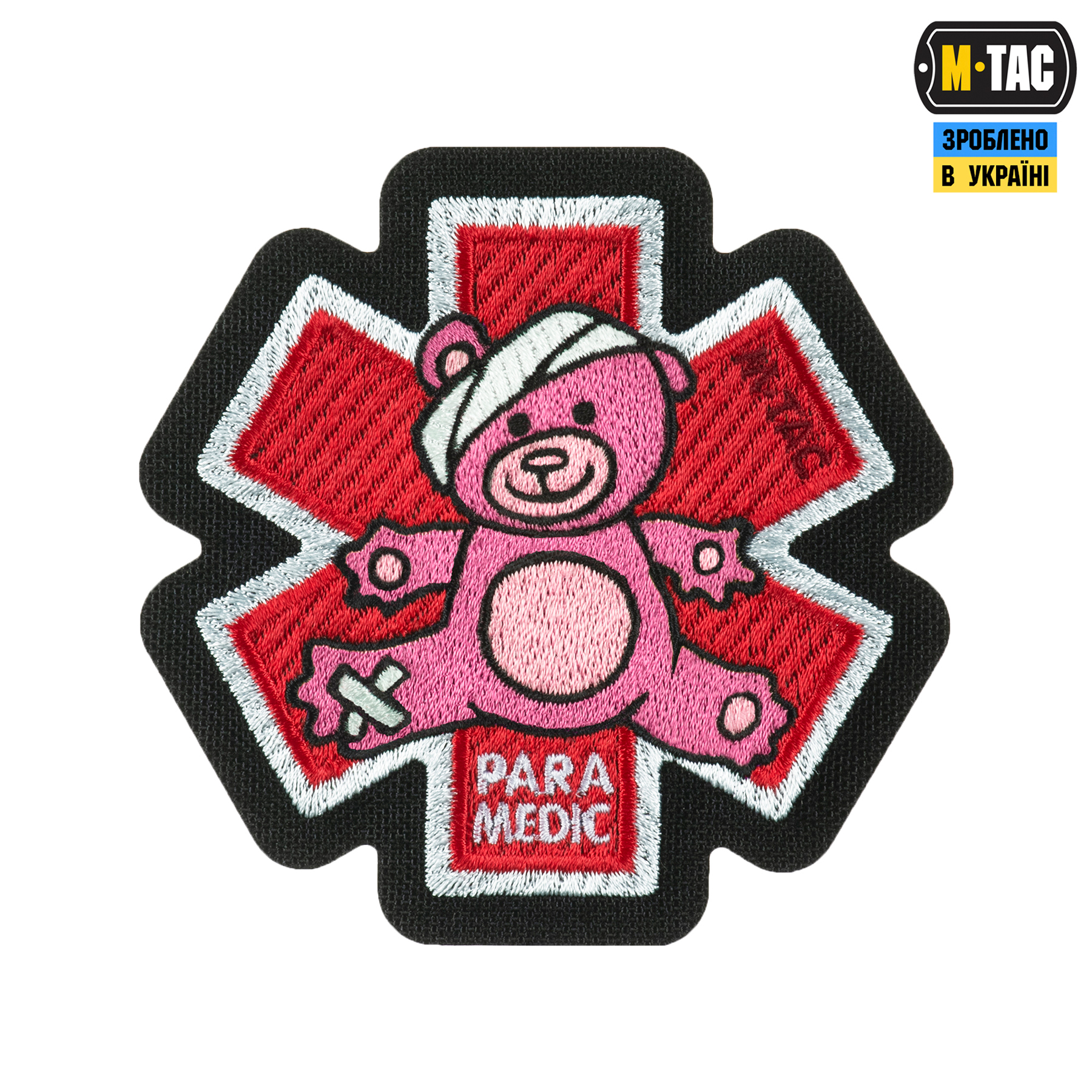 M-Tac нашивка Paramedic Ведмідь (вышивка) Pink/Black — 2