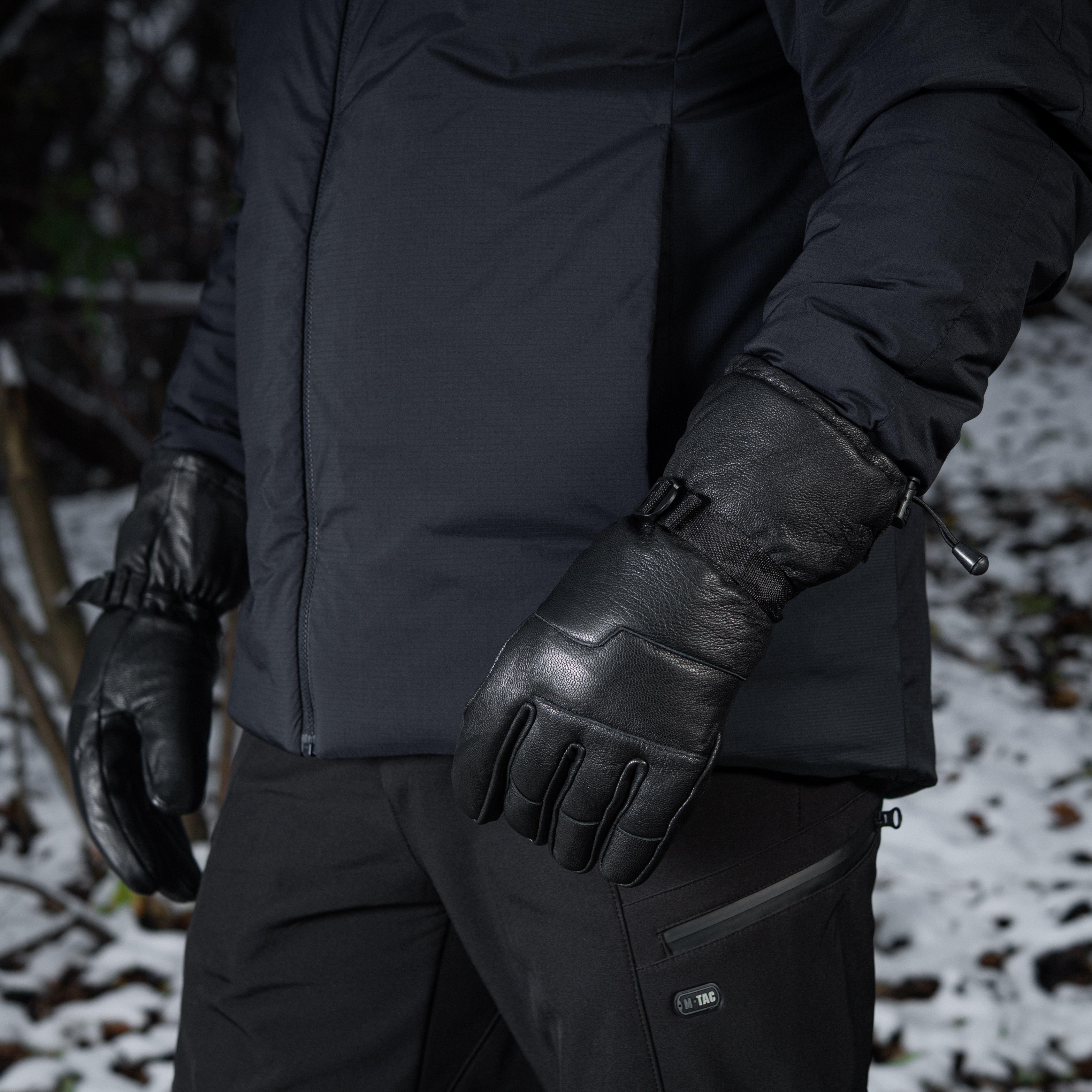 M-Tac перчатки зимние кожаные Black — 7