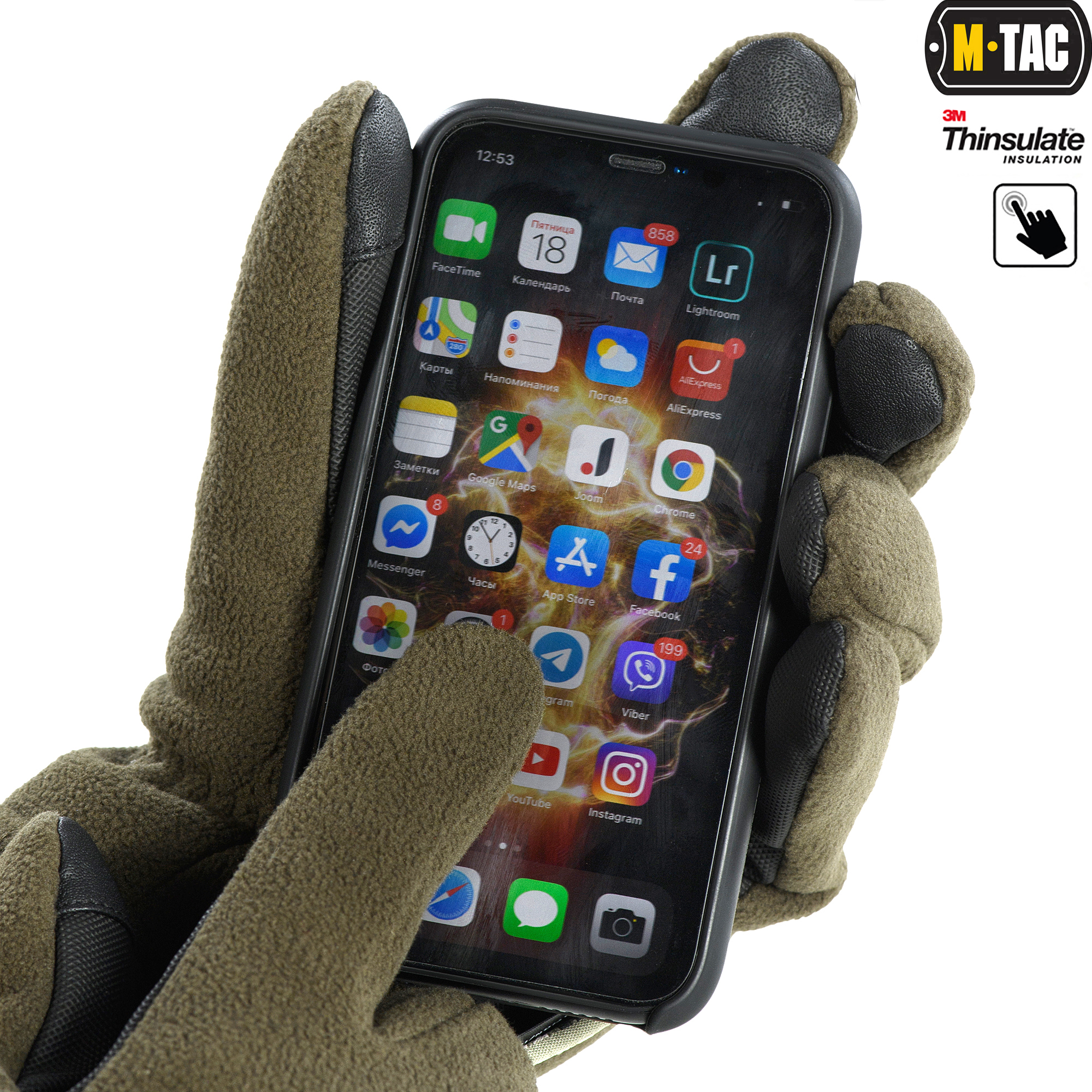 M-Tac перчатки Fleece Thinsulate Olive — 7