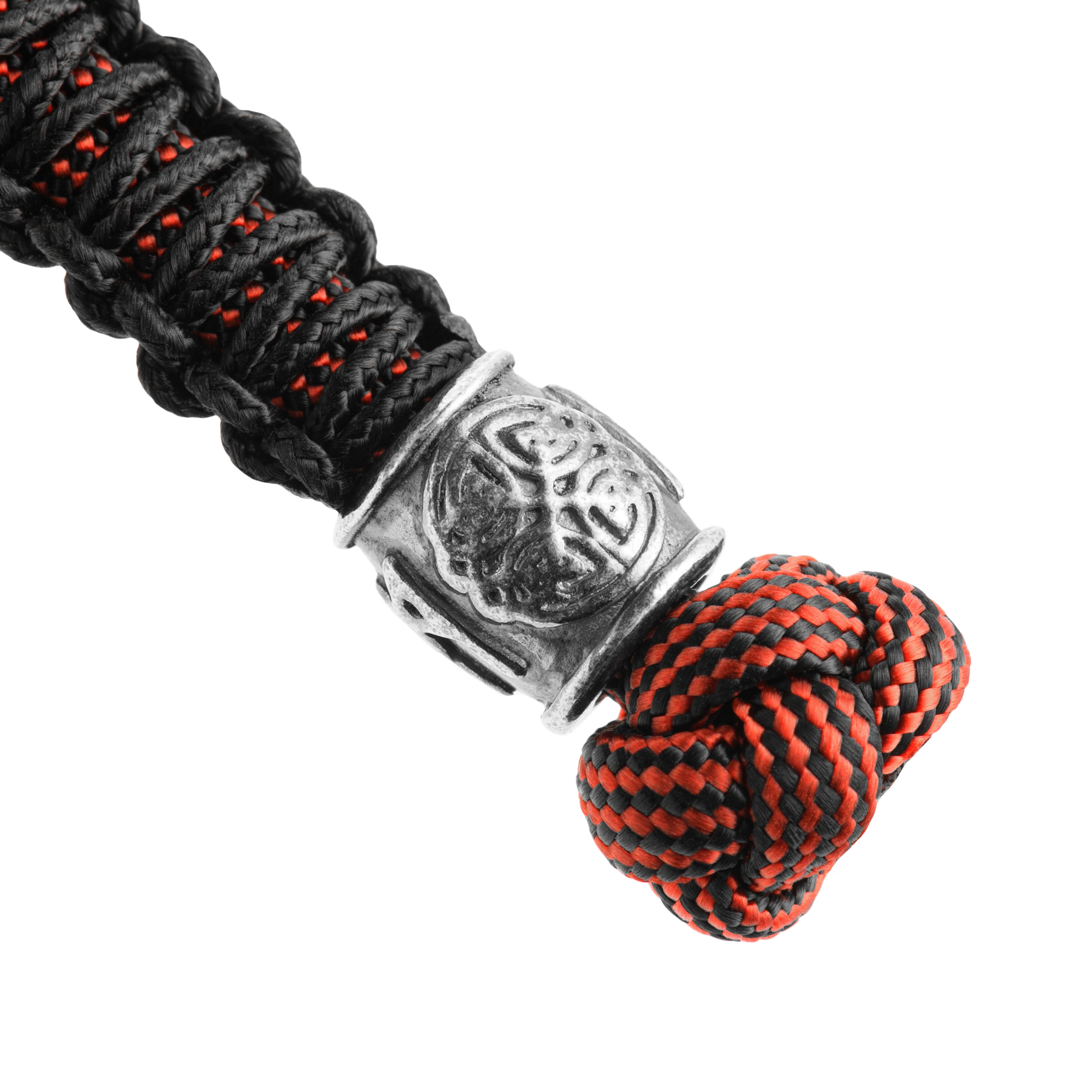 M-Tac темляк Scandinavian Mannaz Silver Black&Red — 4
